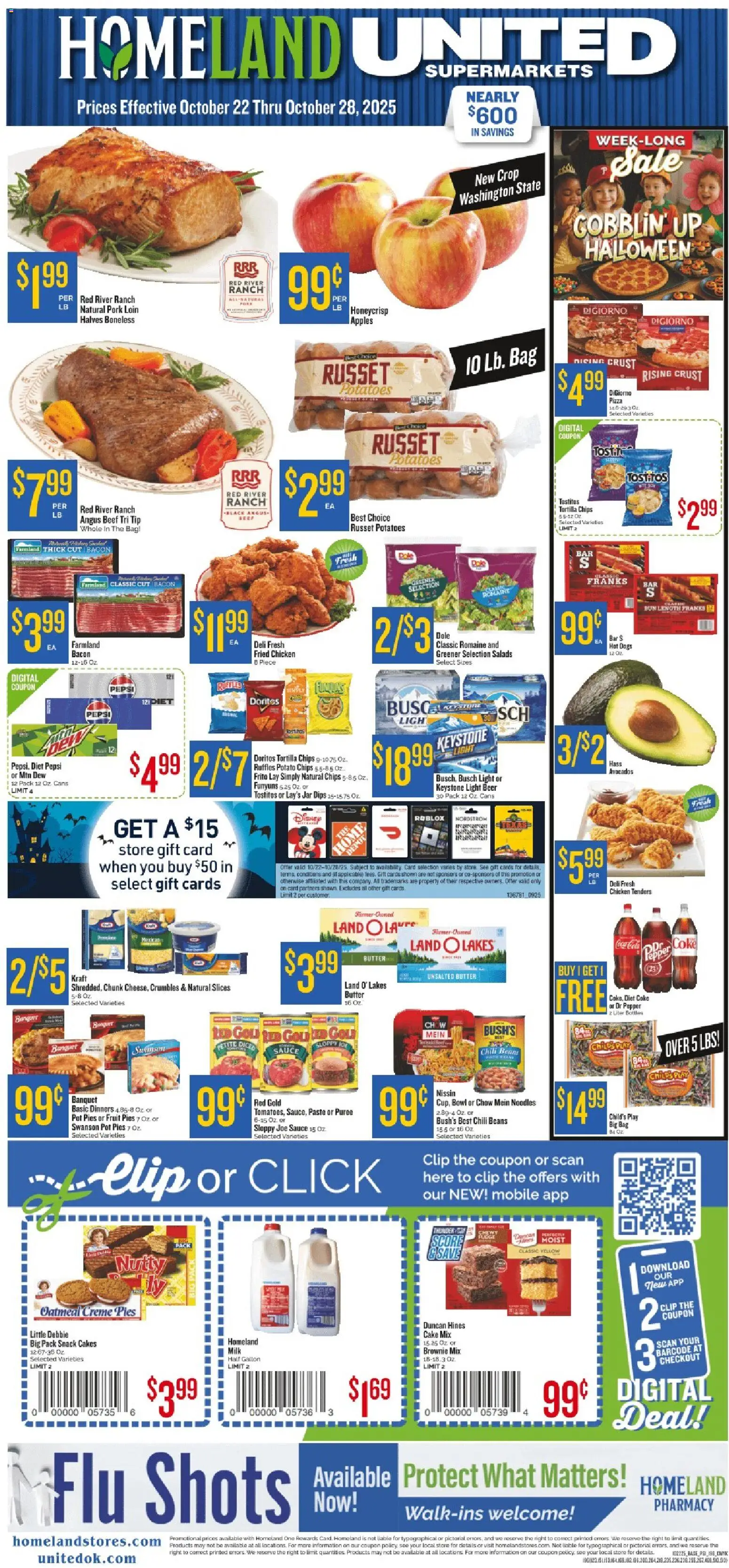 Homeland Weekly Ad - valid from 22.10.2025 | Page: 1 | Products: Clip, Beer, Sauce, Hot Dogs