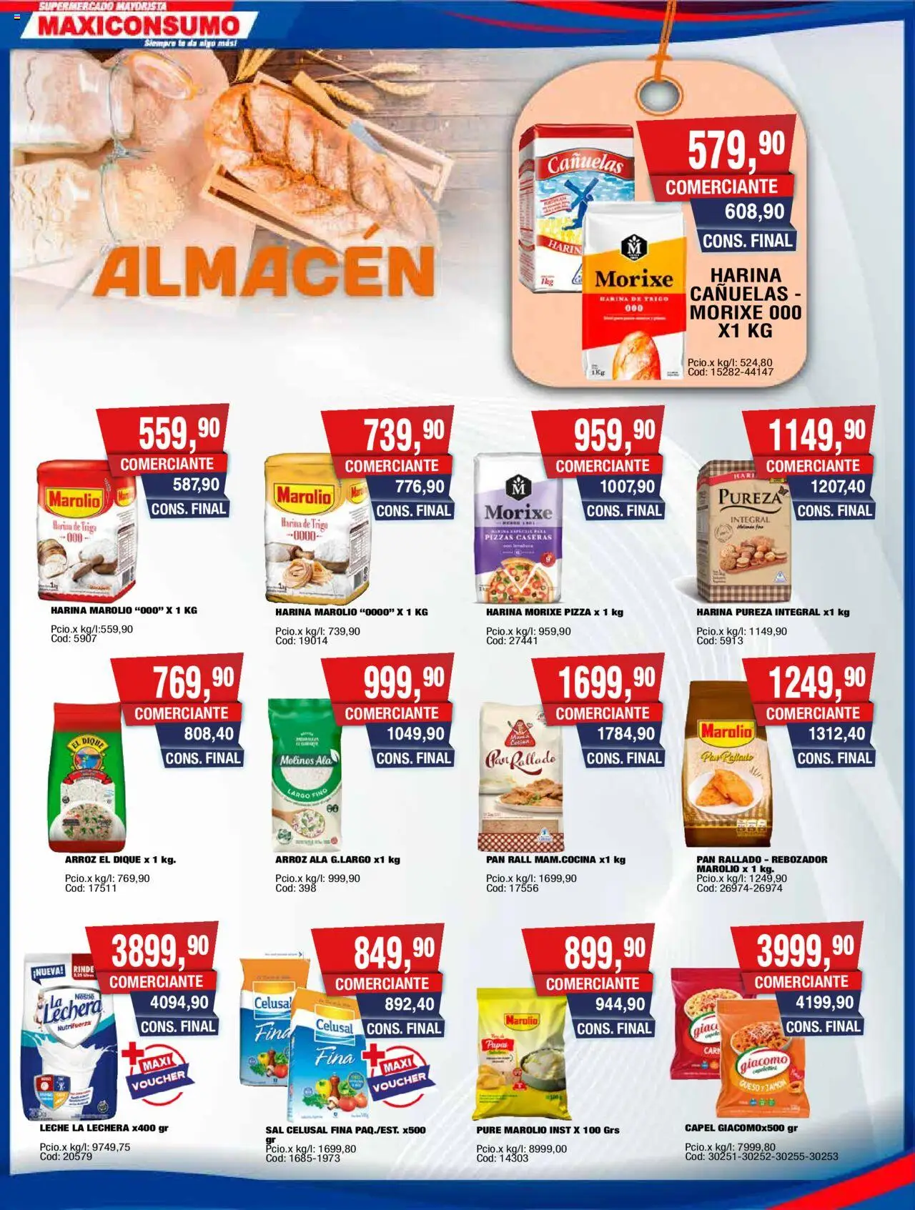 Maxiconsumo ofertas │ válido desde el 29.09.2025 | Página: 4 | Productos: Sal, Pan, Pizza, Pan rallado