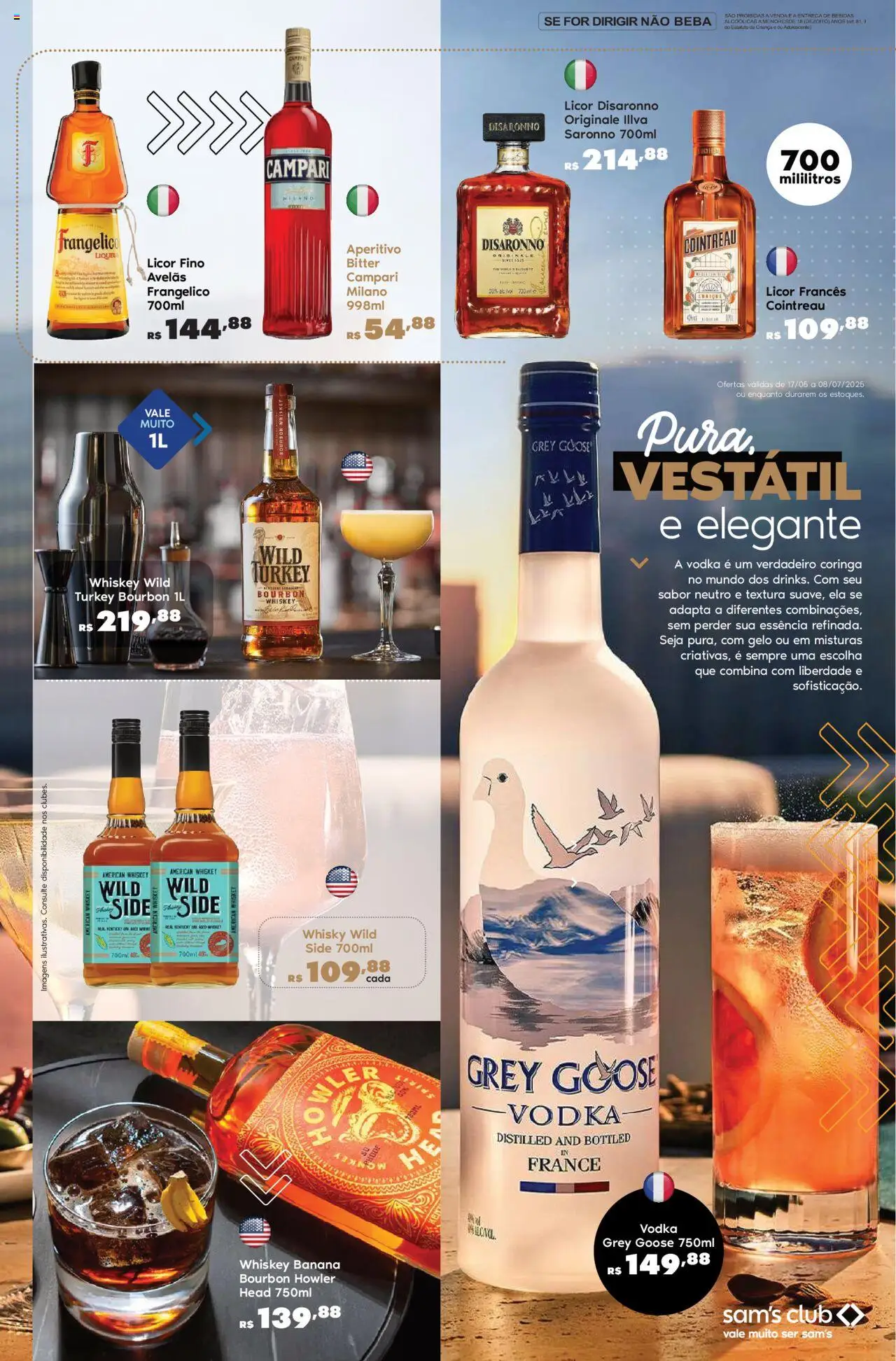 Sam's Club Folheto - válido de 17.06.2025 | Página: 5 | Produtos: Whisky, Licor, Bourbon, Campari