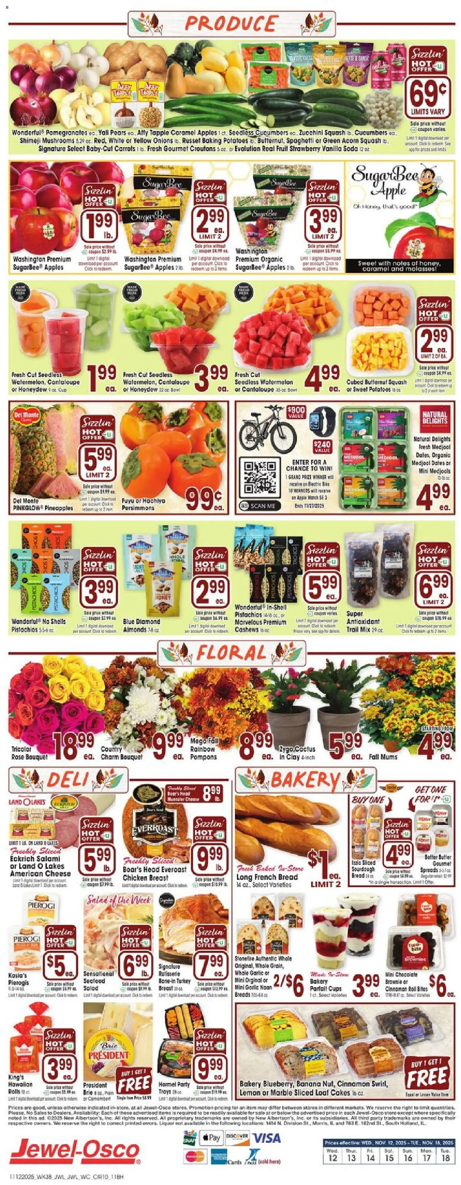 Jewel Osco Weekly Ad - valid from 12.11.2025 | Page: 10 | Products: Zucchini, Chocolate, Salami, Lemon