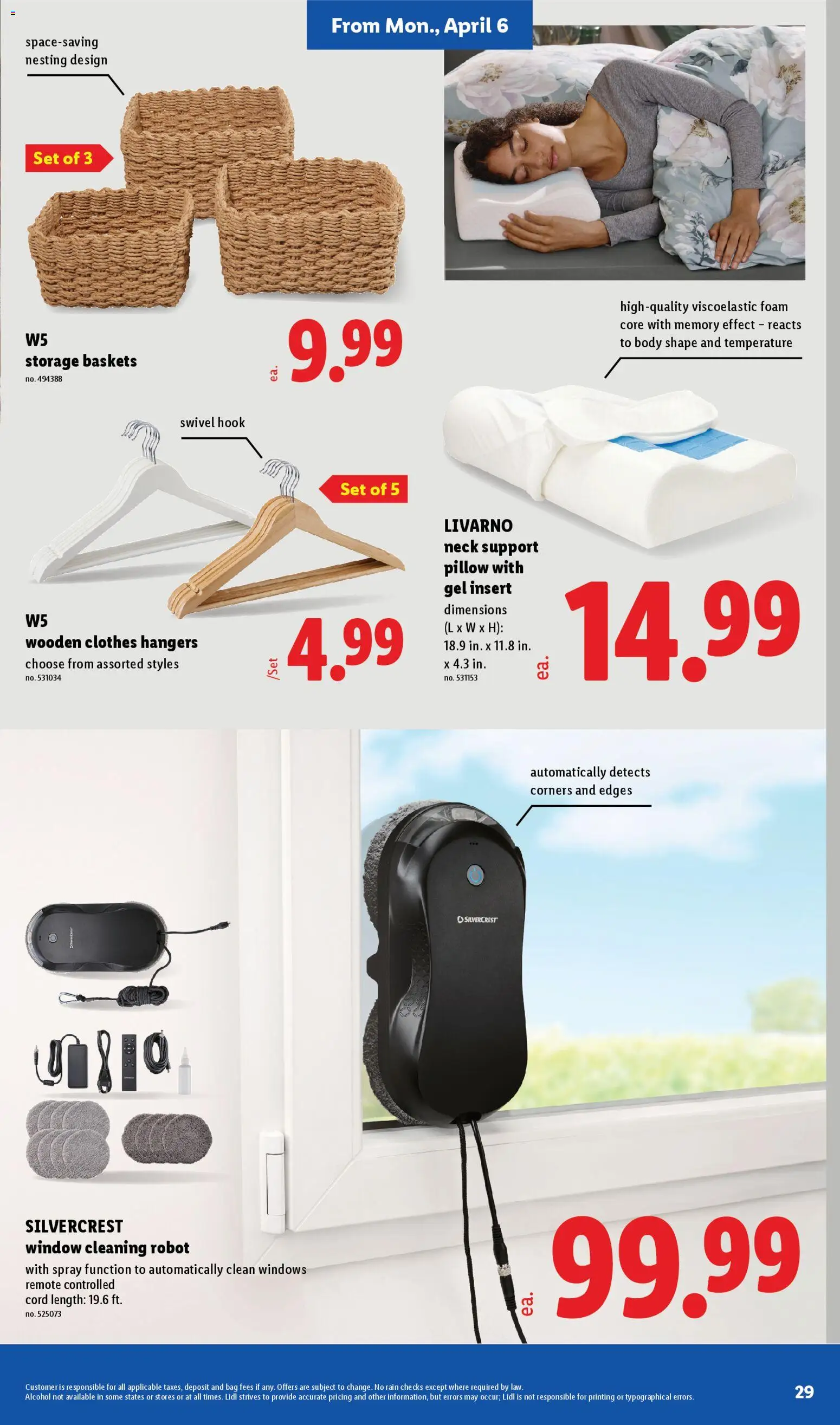Lidl Weekly Ad - valid from 01.04.2026 | Page: 29 | Products: Pillow, Swivel, Clothes, Bag