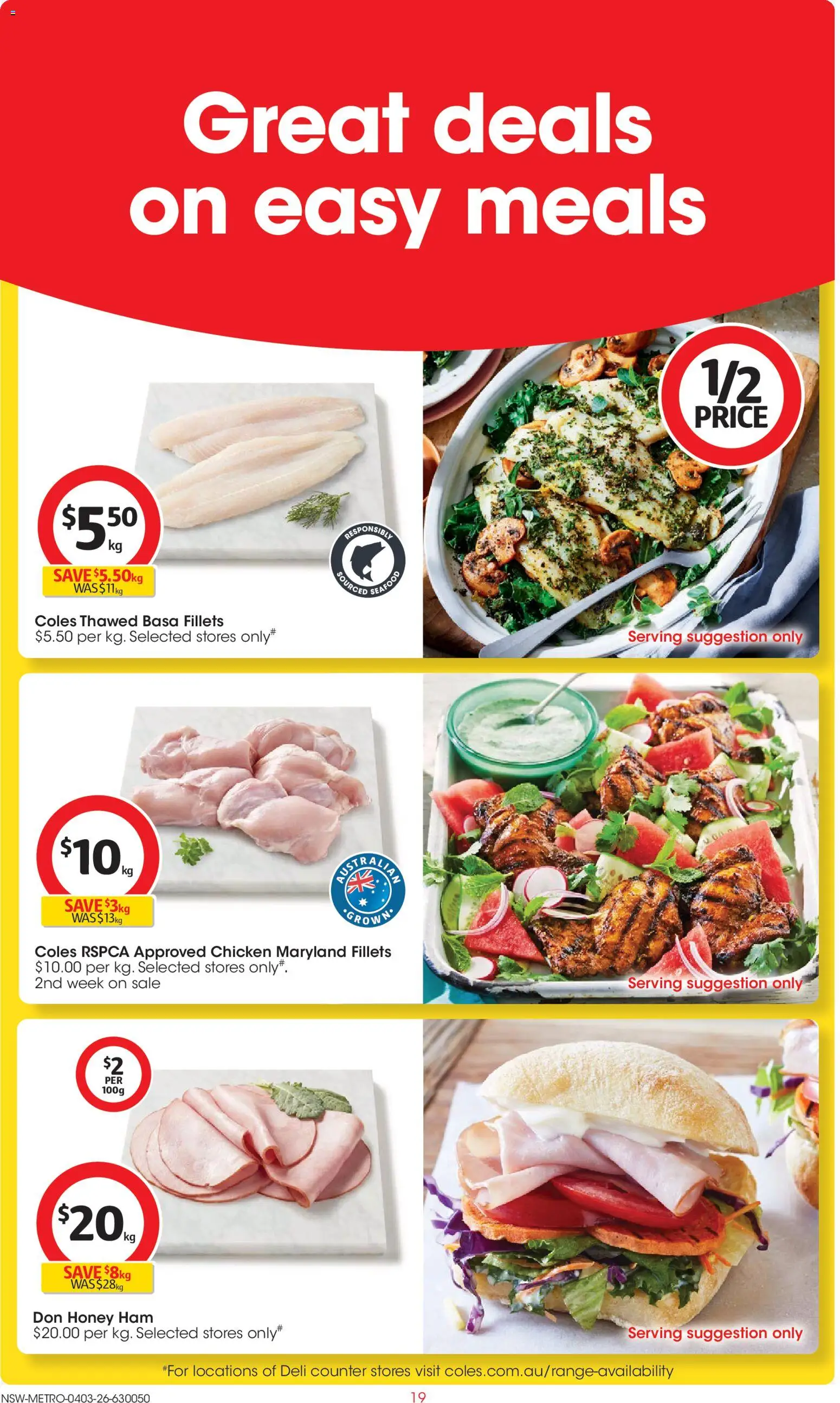 Coles catalogue - valid from 04.03.2026 | Page: 19 | Products: Ham, Honey, Chicken