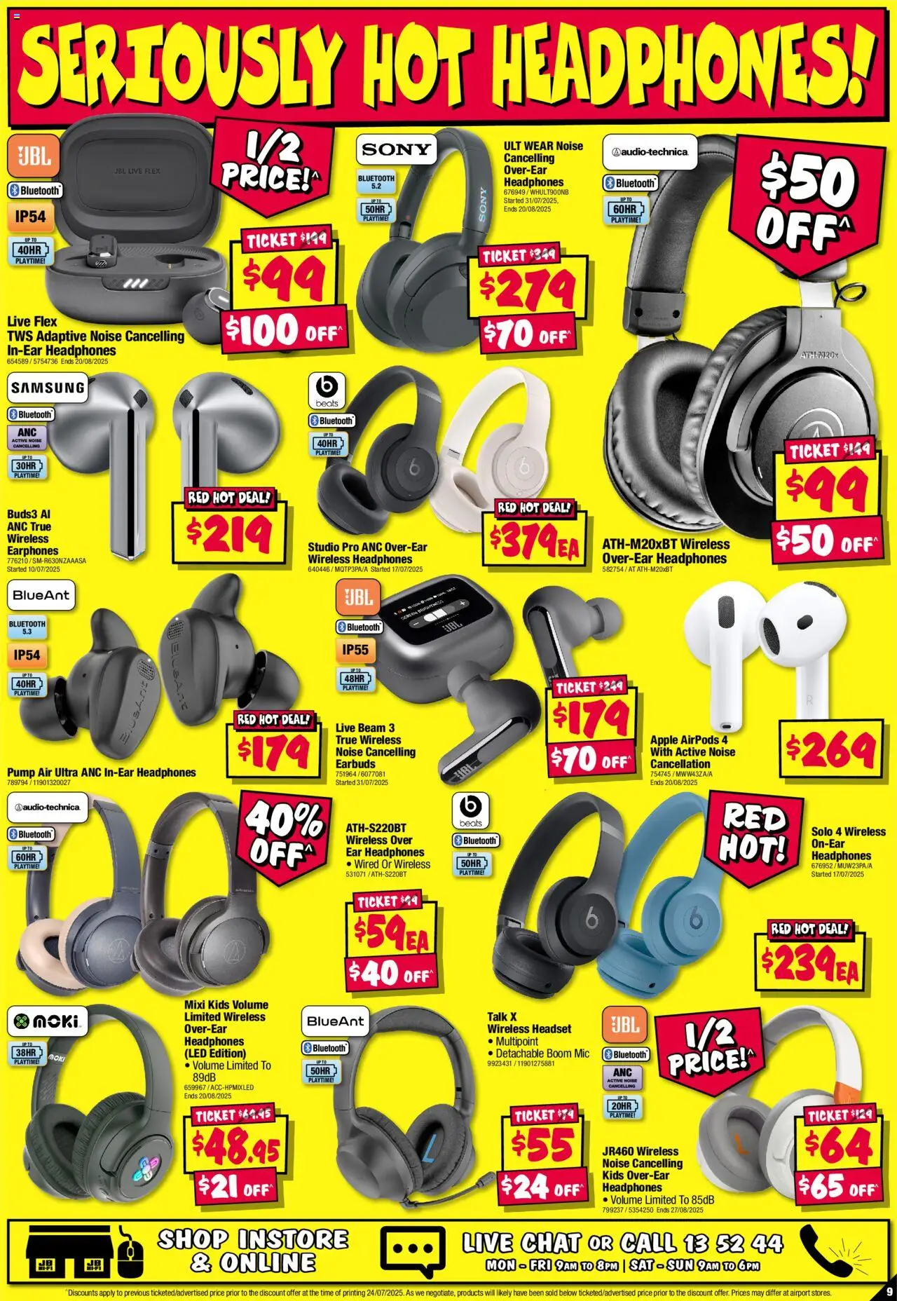 JB Hi-Fi catalogue - valid from 07.08.2025 | Page: 9 | Products: Earphones, Headset, Headphones