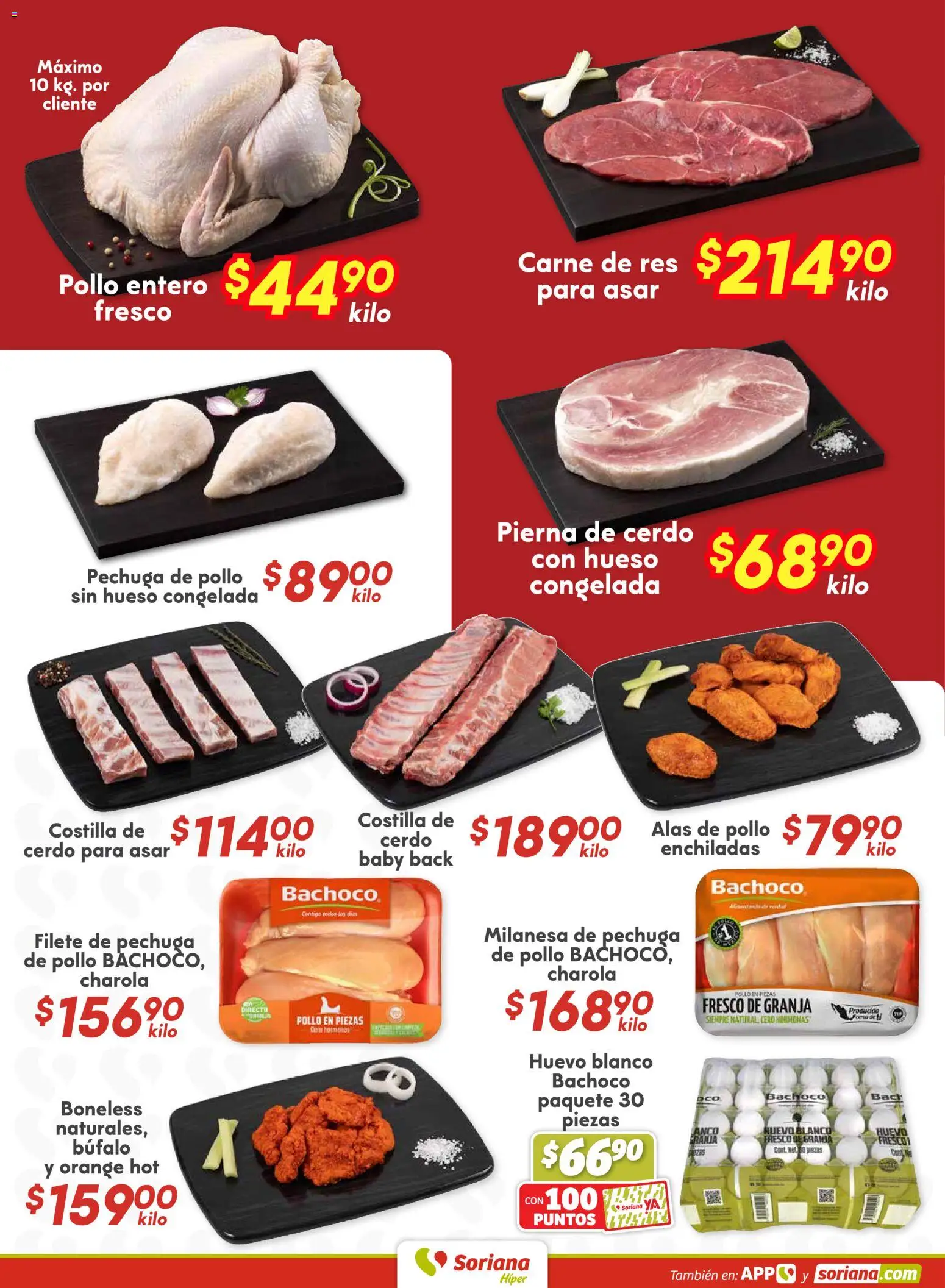 Nuevas ofertas de Soriana válidas en toda la República Mexicana desde el 19.02.2026. ¡Encuentra las mejores ofertas en Soriana - Fin de Semana Híper: Chih, Delicias, Dur y Coah (excepto Saltillo)! | Página: 8 | Productos: Pollo, Huevo, Cerdo, Res