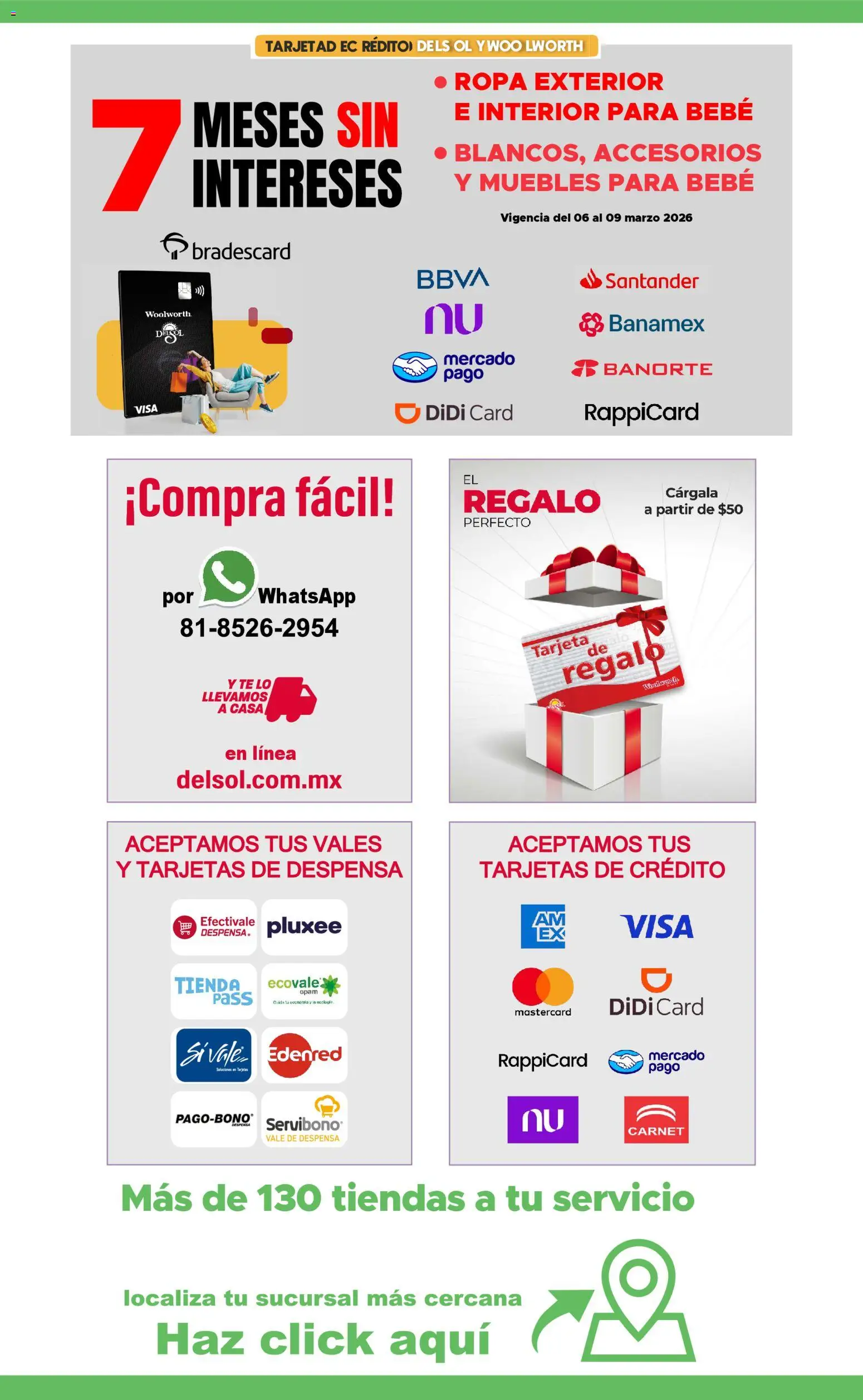 Nuevas ofertas de Del Sol y Woolworth válidas en toda la República Mexicana desde el 06.03.2026. ¡Encuentra las mejores ofertas en Del Sol y Woolworth catálogo! | Página: 10 | Productos: Ropa, Despensa, Té