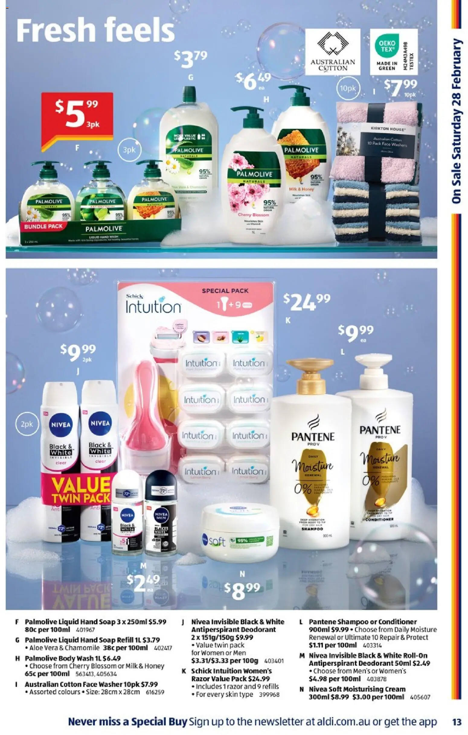 Aldi catalogue - valid from 25.02.2026 | Page: 13 | Products: Hand soap, Honey, Razor, Washer