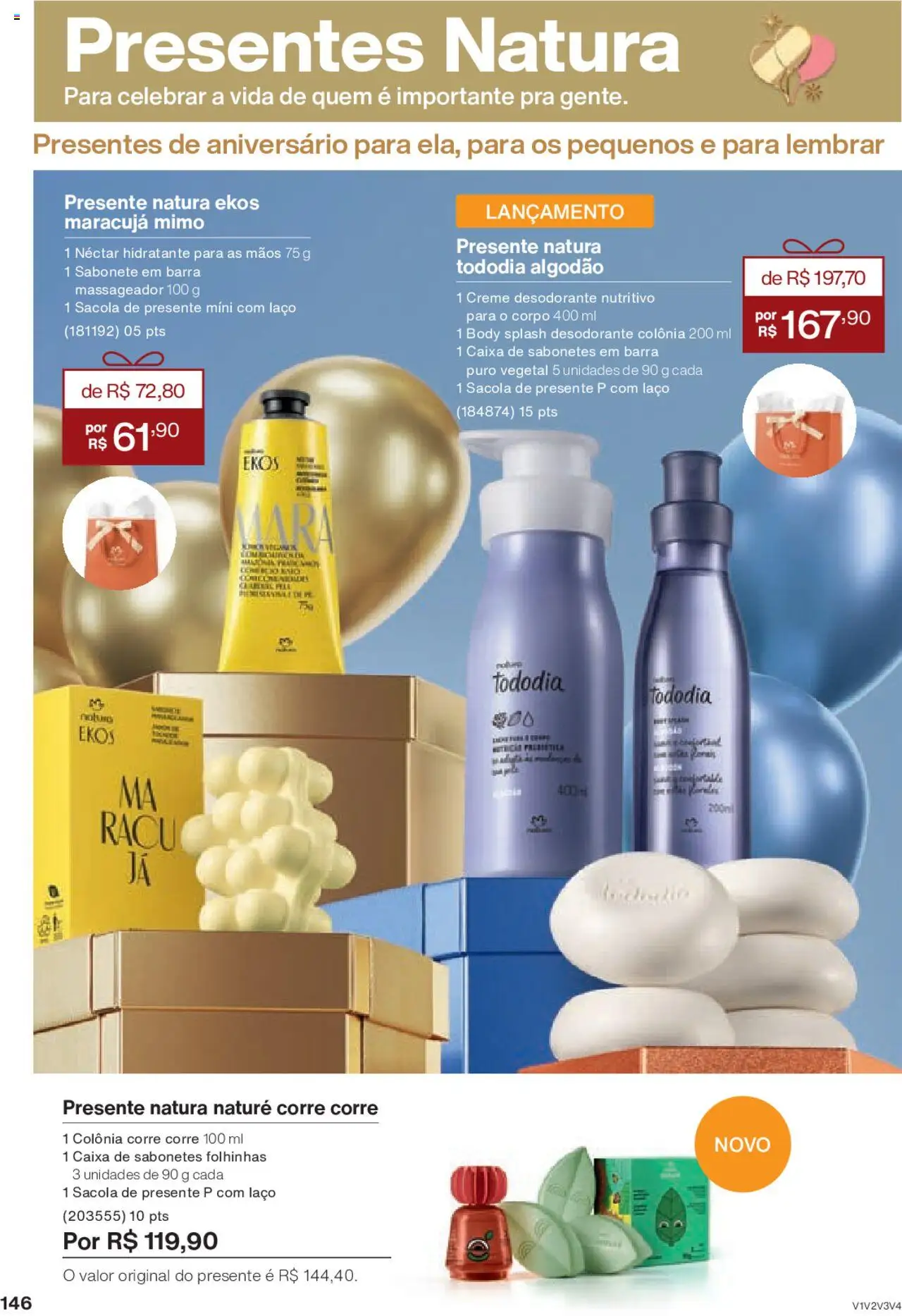 Natura Folheto - válido de 15.06.2025 | Página: 146 | Produtos: Desodorante, Caixa, Creme, Algodão