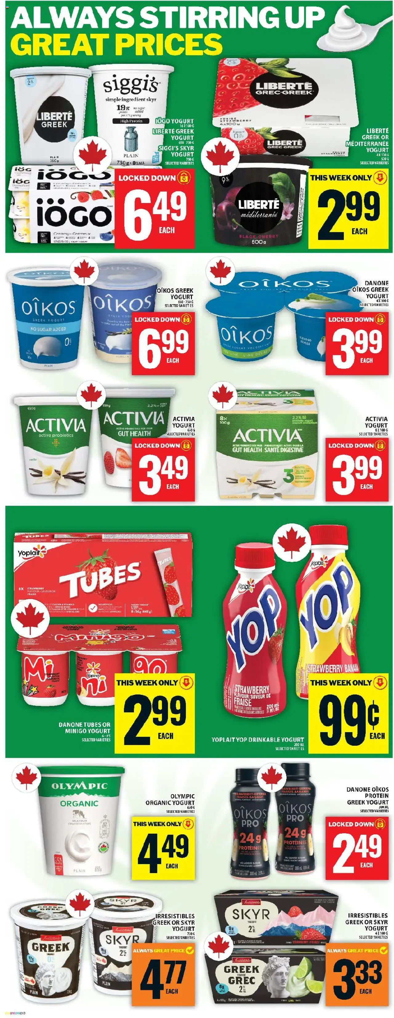 Food Basics flyer valid from 16.10.2025 | Page: 14 | Products: Yogurt