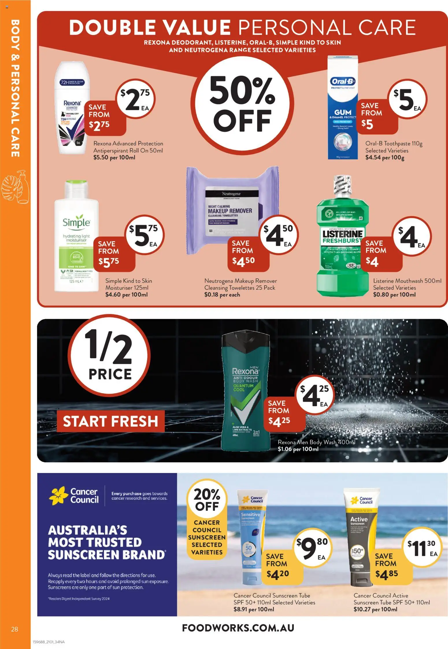 Foodworks catalogue - valid from 14.01.2026 | Page: 28 | Products: Moisturiser, Makeup, Antiperspirant, Lime