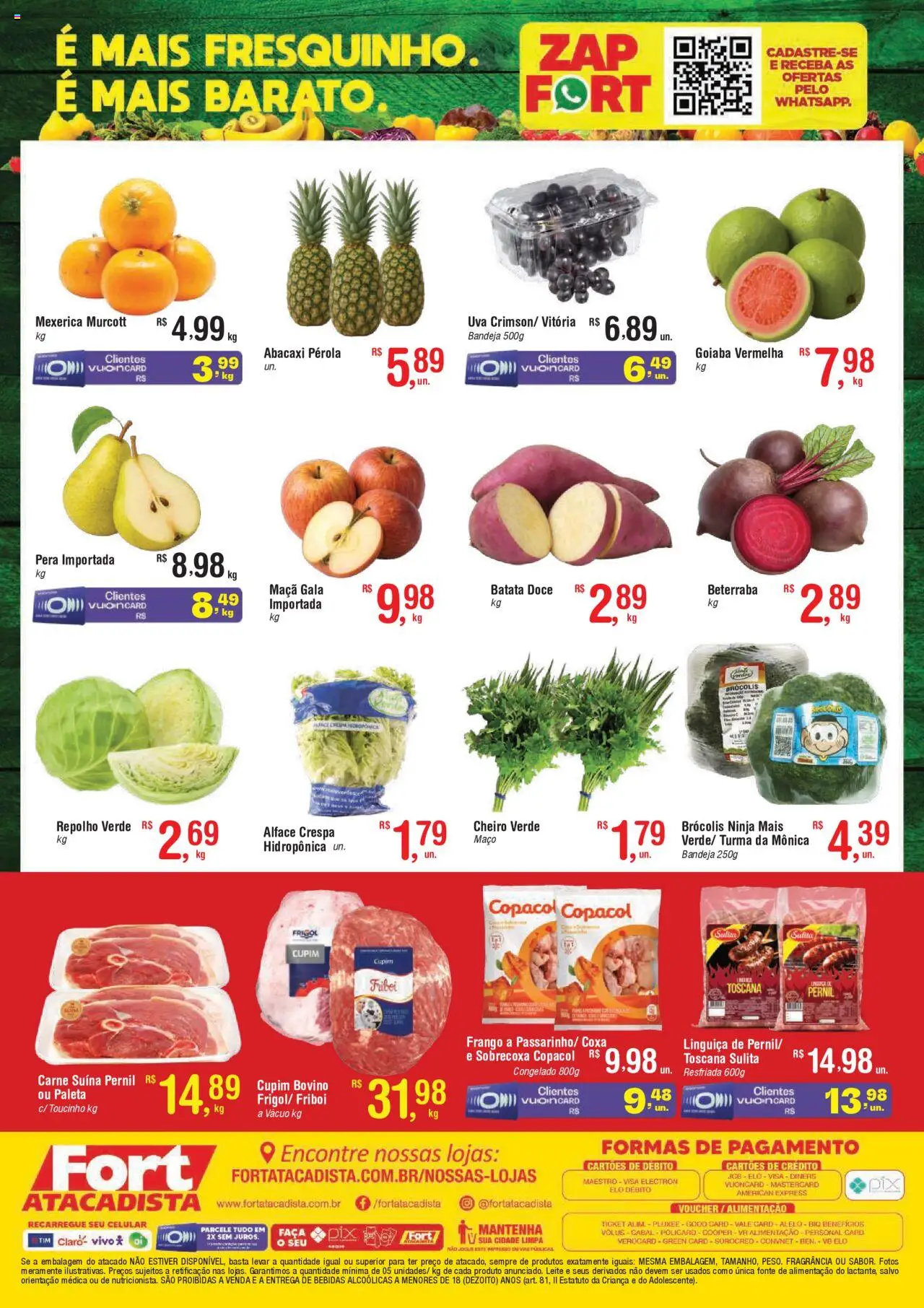 Fort Atacadista Folheto - válido de 05.08.2025 | Página: 2 | Produtos: Celular, Leite, Carne, Frango