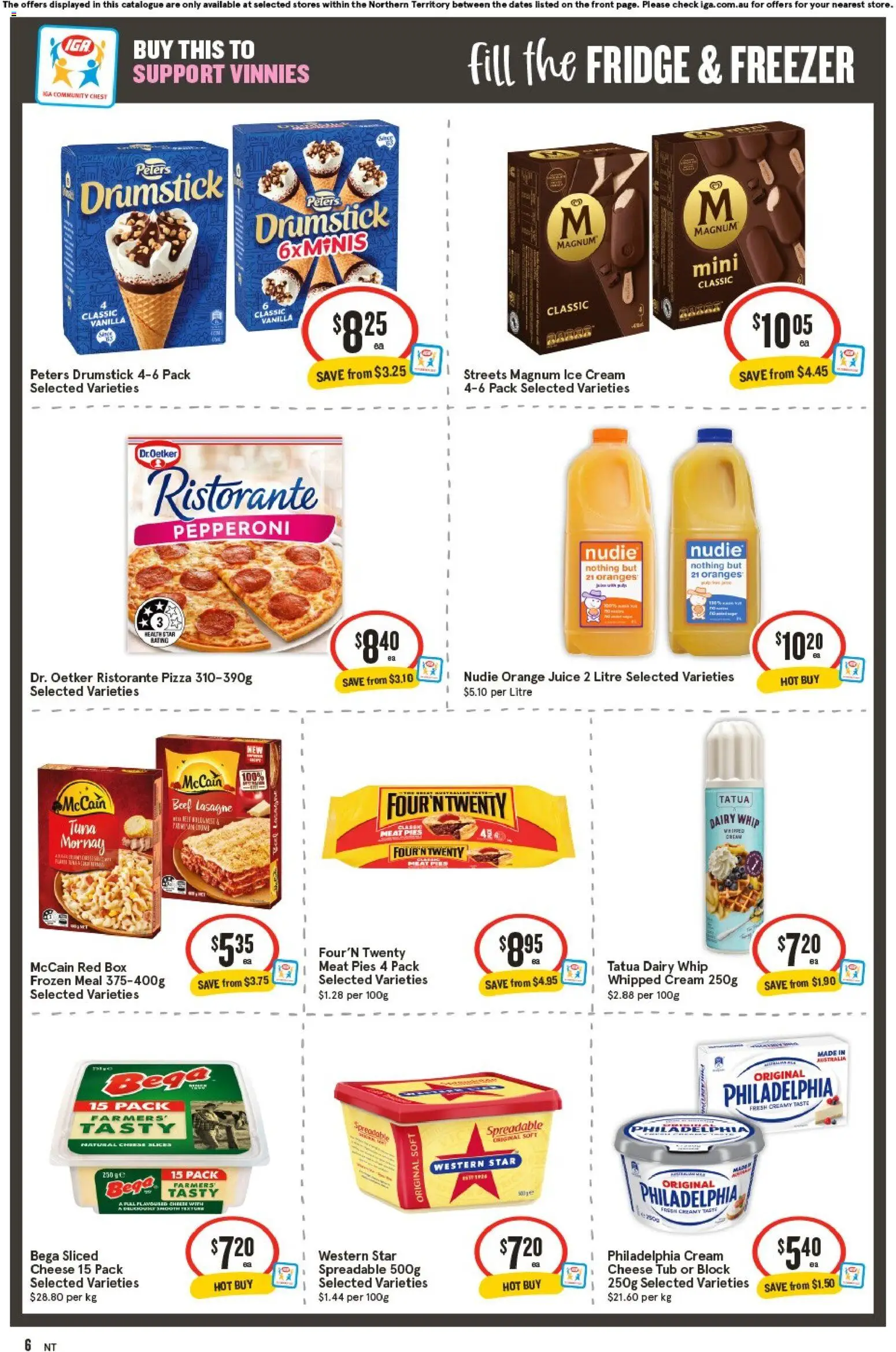 IGA catalogue - valid from 17.12.2025 | Page: 6 | Products: Cheese, Juice, Meat, Fridge