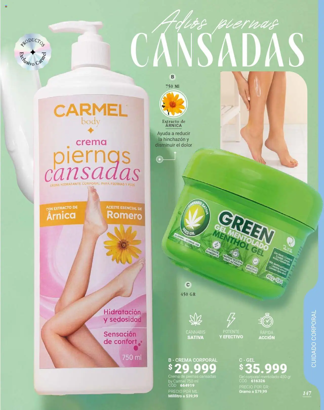 Carmel revista - valida desde el 28.07.2025 | Página: 149 | Productos: Té, Gel corporal, Body, Aceite
