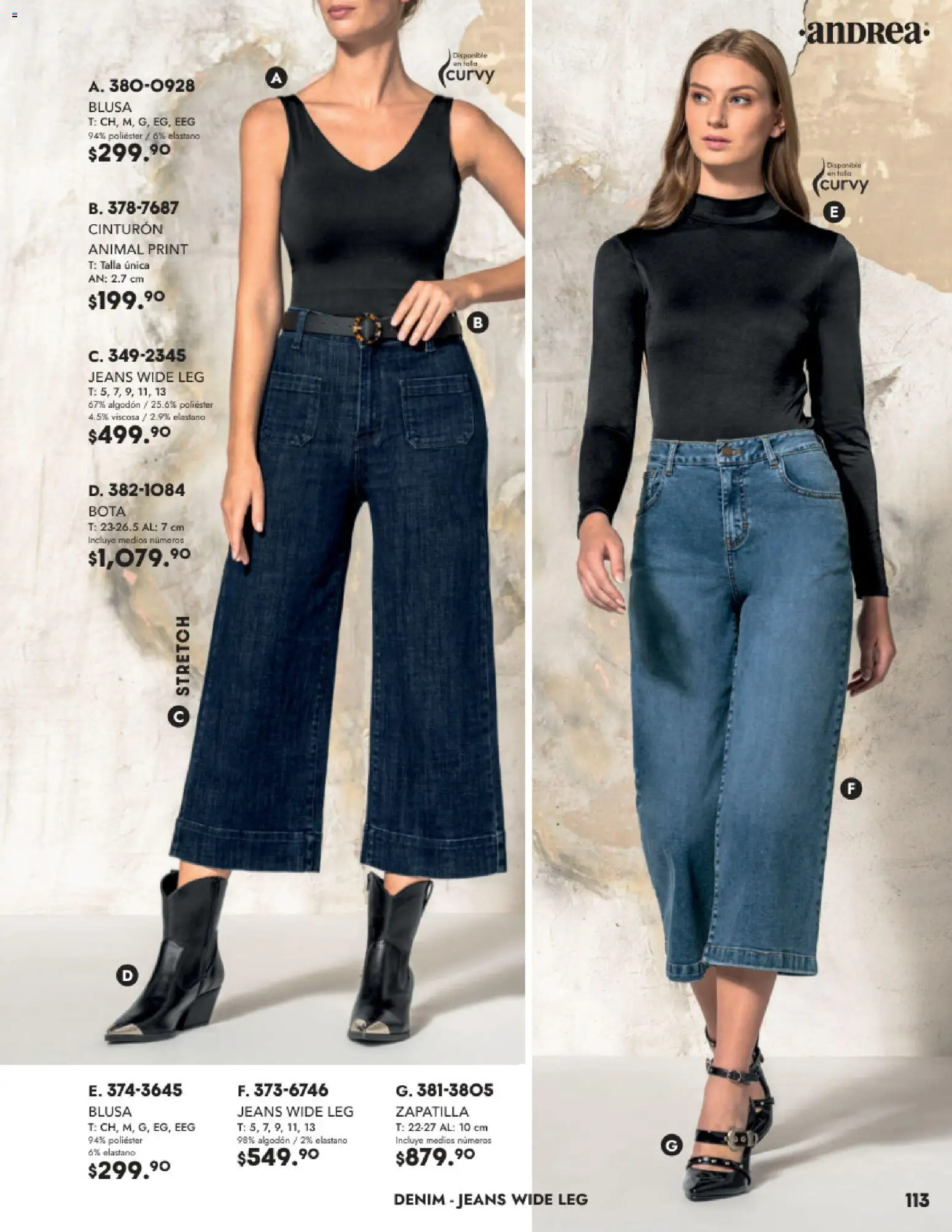 Nuevas ofertas de Andrea válidas en toda la República Mexicana desde el 26.11.2025. ¡Encuentra las mejores ofertas en Andrea catálogo Vestir! | Página: 113 | Productos: Blusa, Cinturón, Algodón