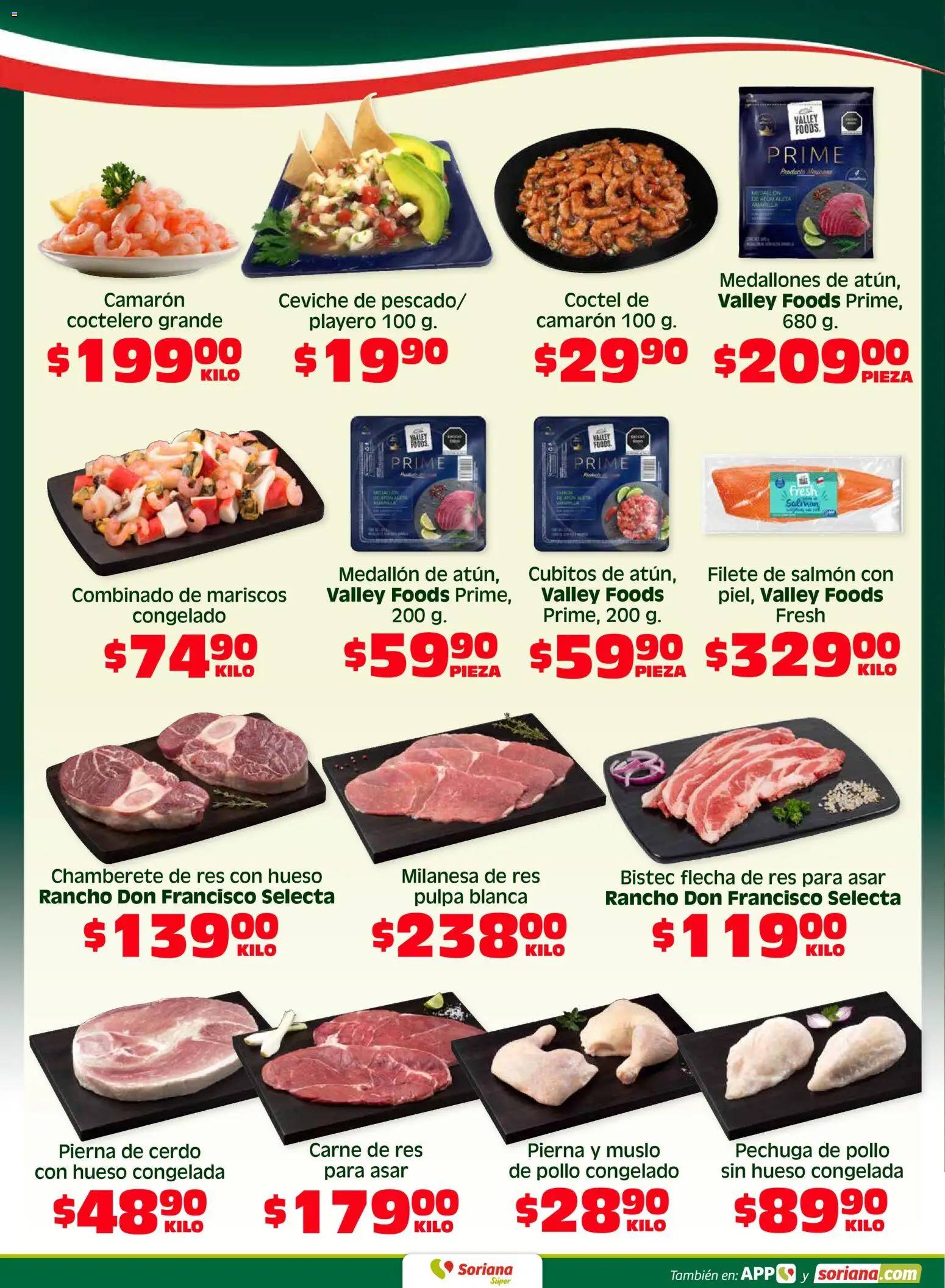 Nuevas ofertas de Soriana válidas en toda la República Mexicana desde el 24.04.2026. ¡Encuentra las mejores ofertas en Soriana Fin de Semana Súper: Tamaulipas (excepto Cd. Victoria y Tampico)! | Página: 4 | Productos: Pollo, Milanesa, Cerdo, Res