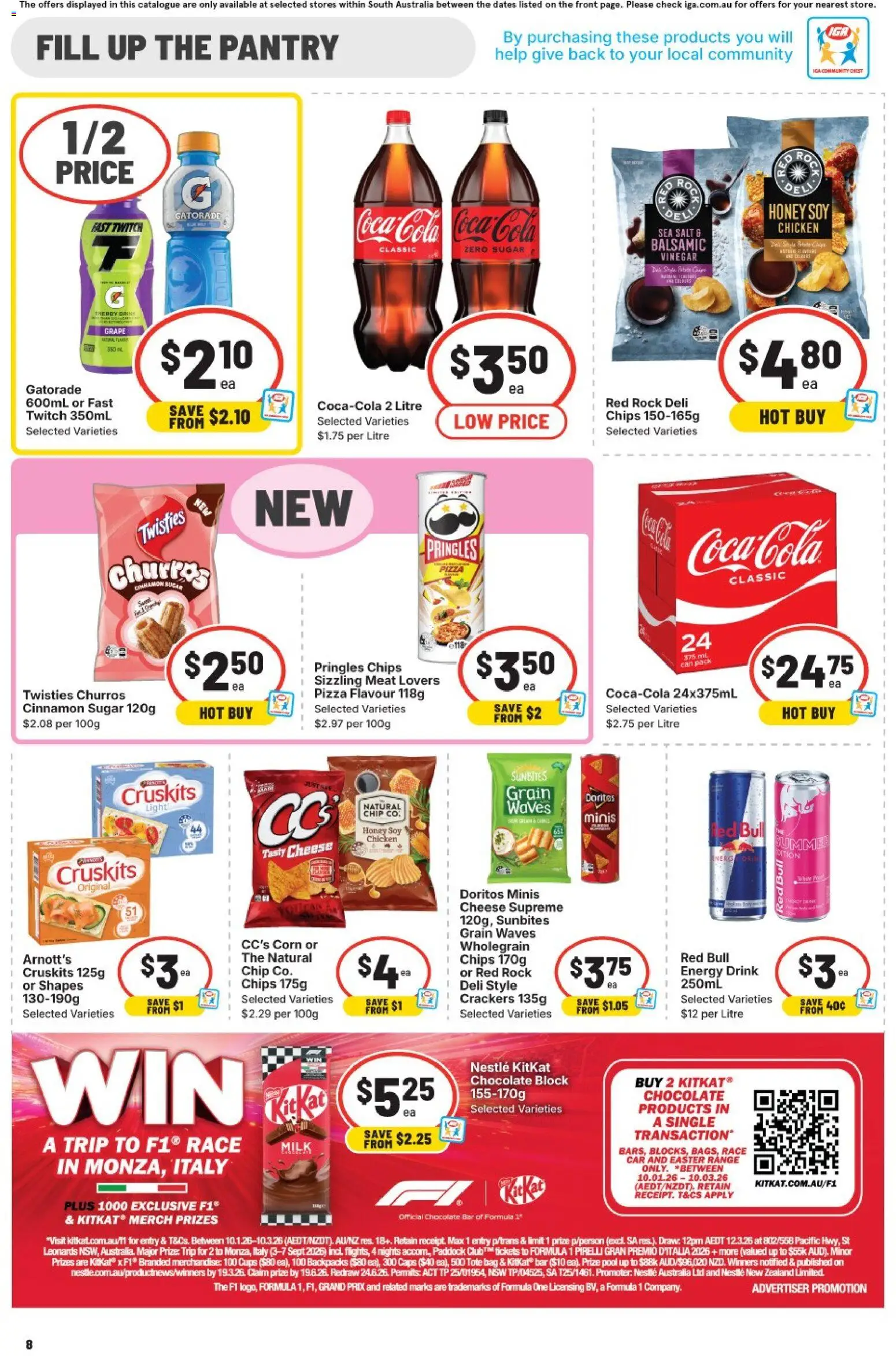 IGA catalogue - valid from 04.02.2026 | Page: 8 | Products: Crackers, Chocolate, Chips, Vinegar