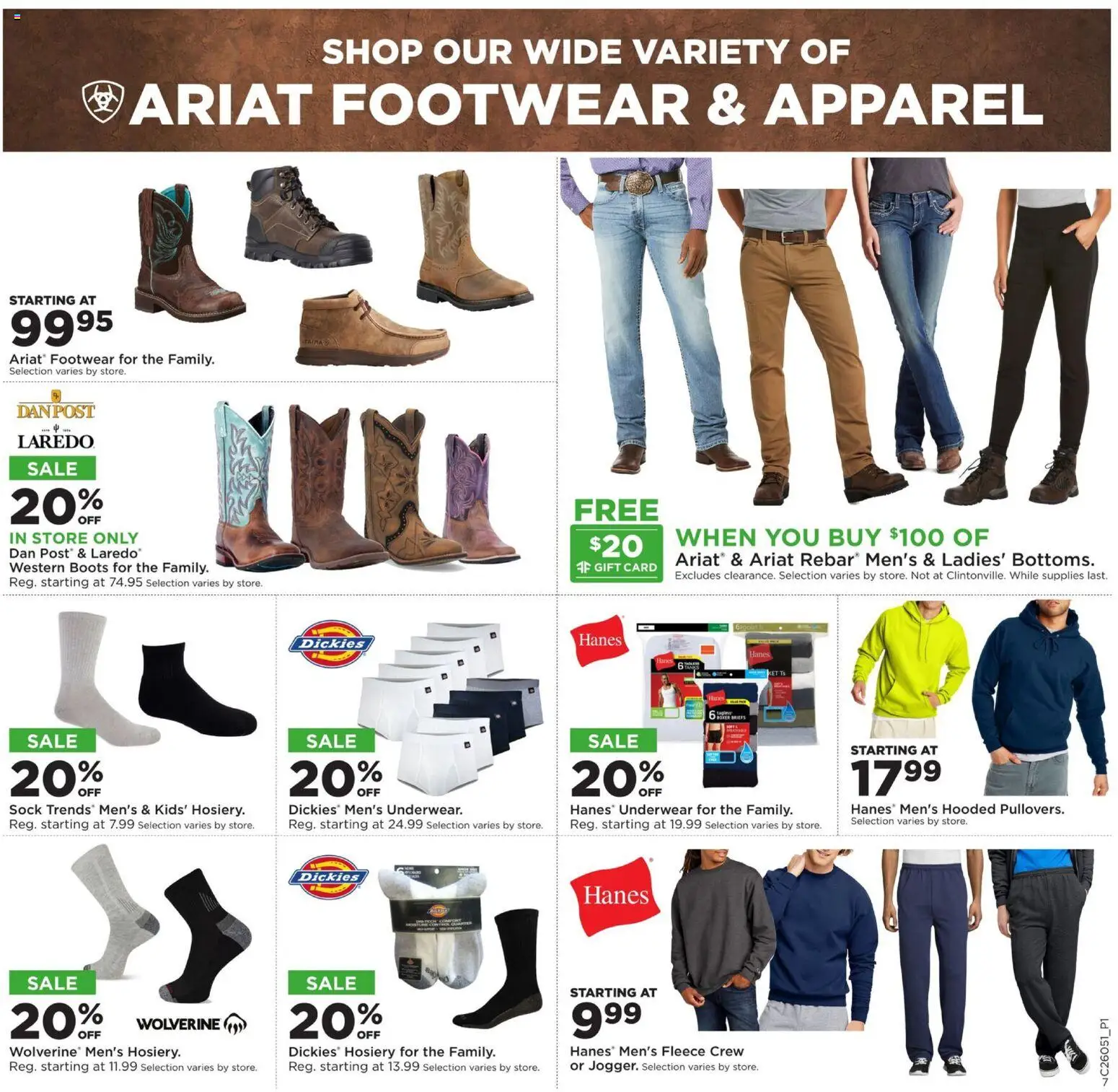 Mills Fleet Farm Weekly Ad - valid from 26.01.2026 | Page: 9 | Products: Underwear, Briefs, Boots