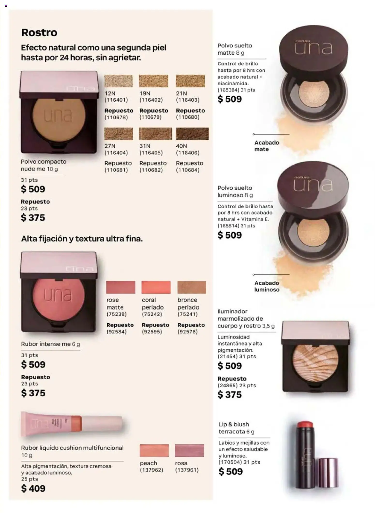 Nuevas ofertas de Natura válidas en toda la República Mexicana desde el 24.04.2026. ¡Encuentra las mejores ofertas en Natura campaña 7 2026! | Página: 59 | Productos: Brillo, Polvo compacto, Polvo, Rubor