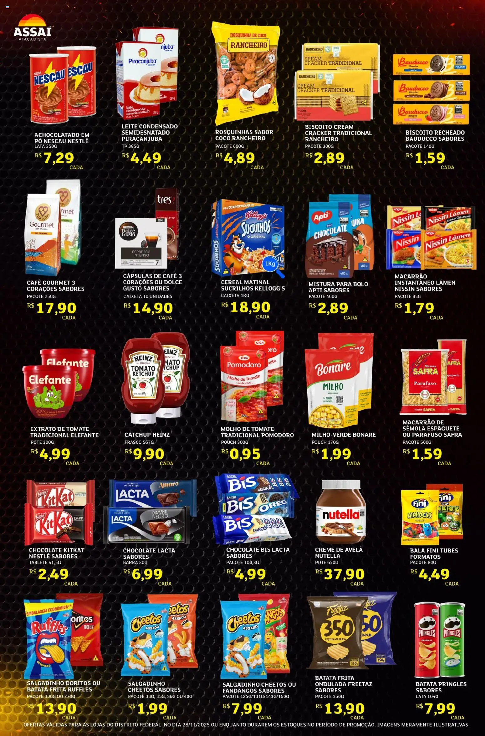 Assaí Atacadista Folheto - válido de 28.11.2025 | Página: 2 | Produtos: Achocolatado, Leite, Creme de avelã, Batata frita