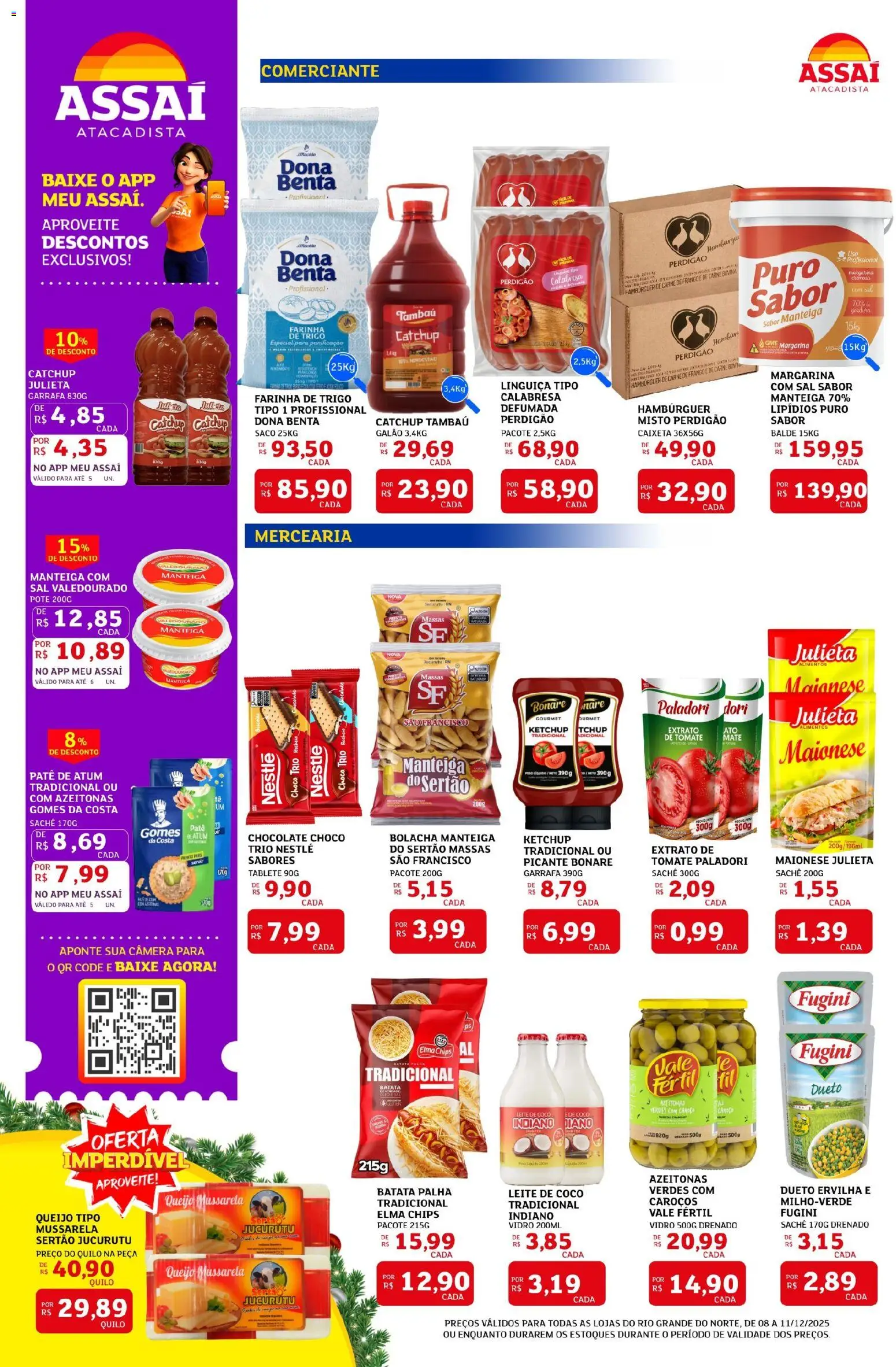 Assaí Atacadista Folheto - válido de 08.12.2025 | Página: 2 | Produtos: Carne de frango, Hambúrguer, Maionese, Balde