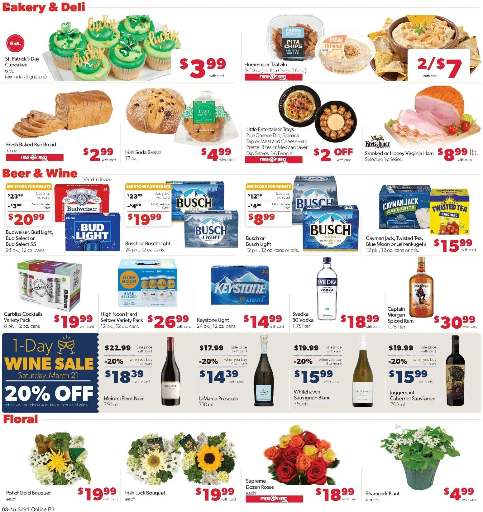 Family Fare Weekly Ad - IA - valid from 15.03.2026 | Page: 8 | Products: Bakery, Cheese, Beer, Vodka