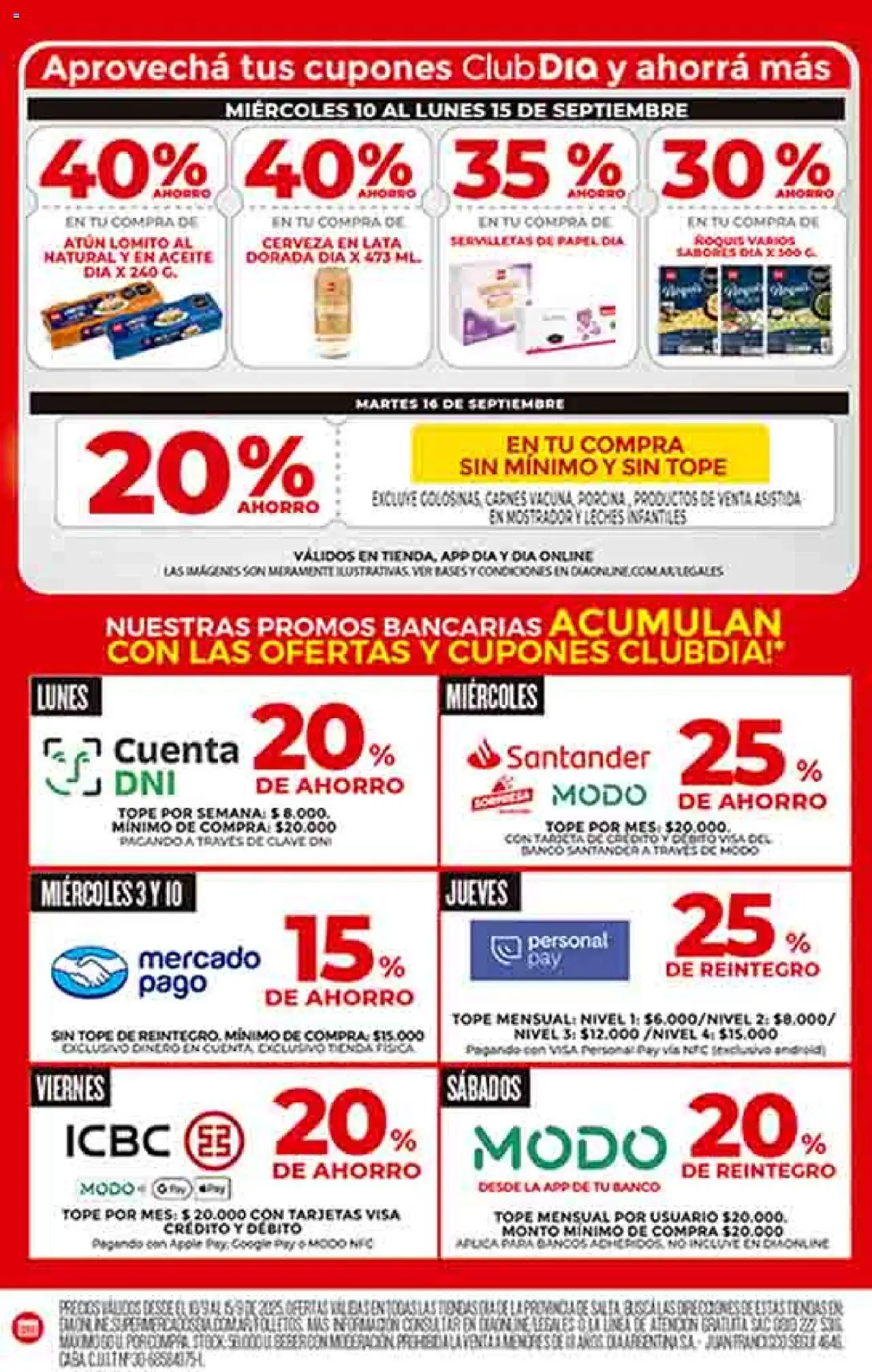 Dia - Ofertas - Salta y Jujuy │ válido desde el 10.09.2025 | Página: 34 | Productos: Banco, Aceite, Atún, Cerveza