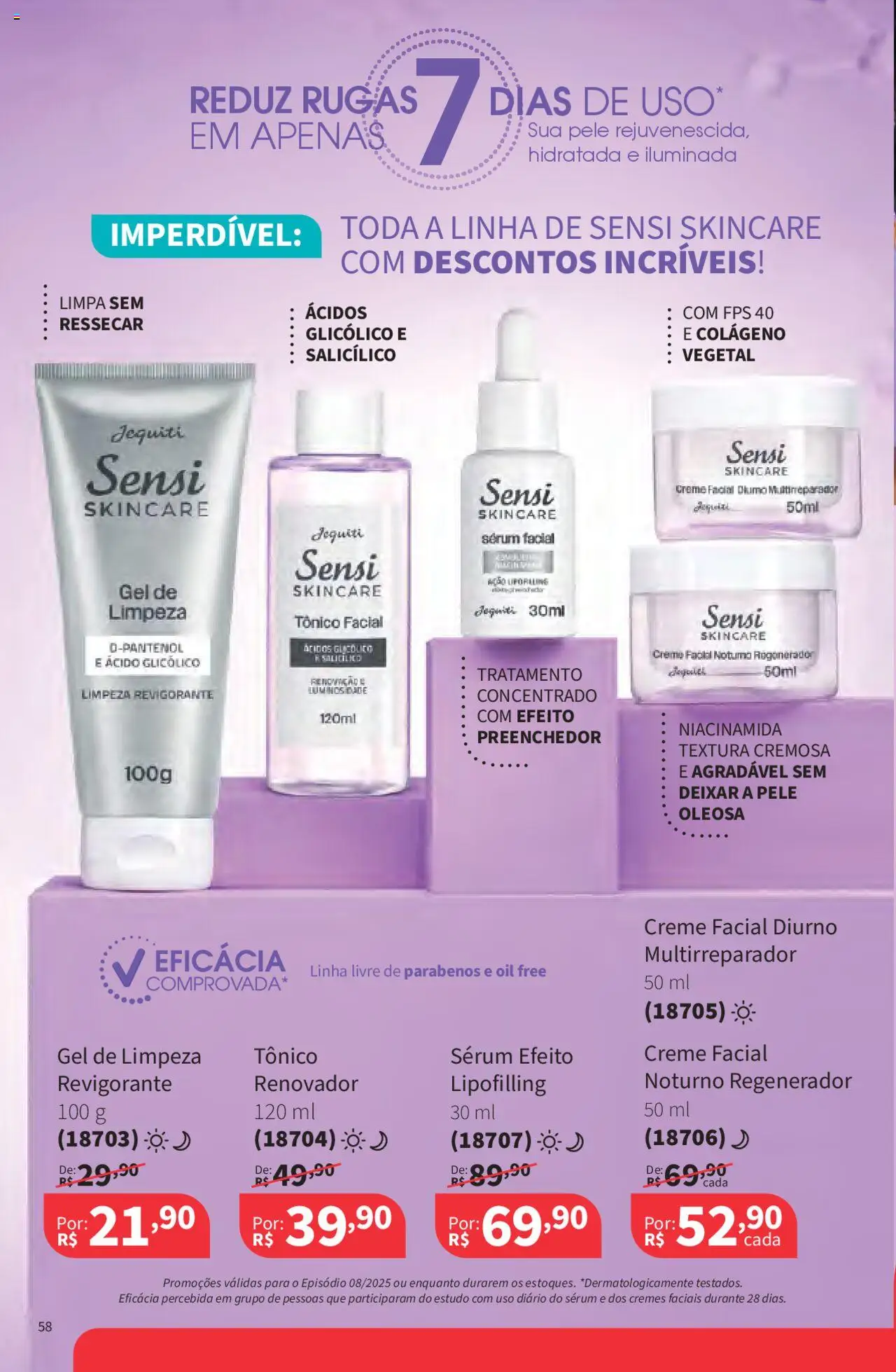 Jequiti Folheto - válido de 02.06.2025 | Página: 58 | Produtos: Colágeno, Tônico, Sérum, Creme