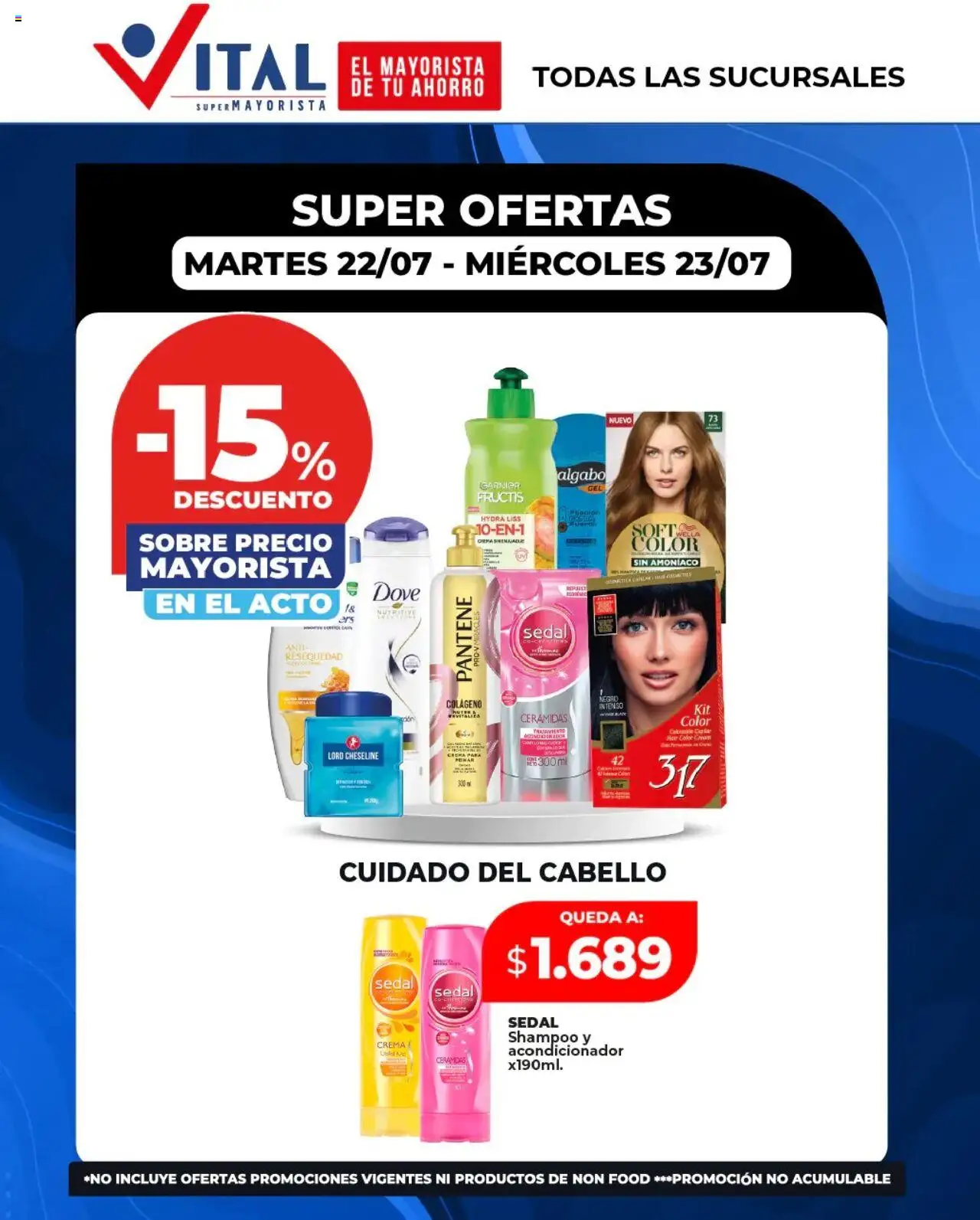 Vital - Super ofertas │ válido desde el 22.07.2025 | Página: 1 | Productos: Sobre, Shampoo, Acondicionador, Crema
