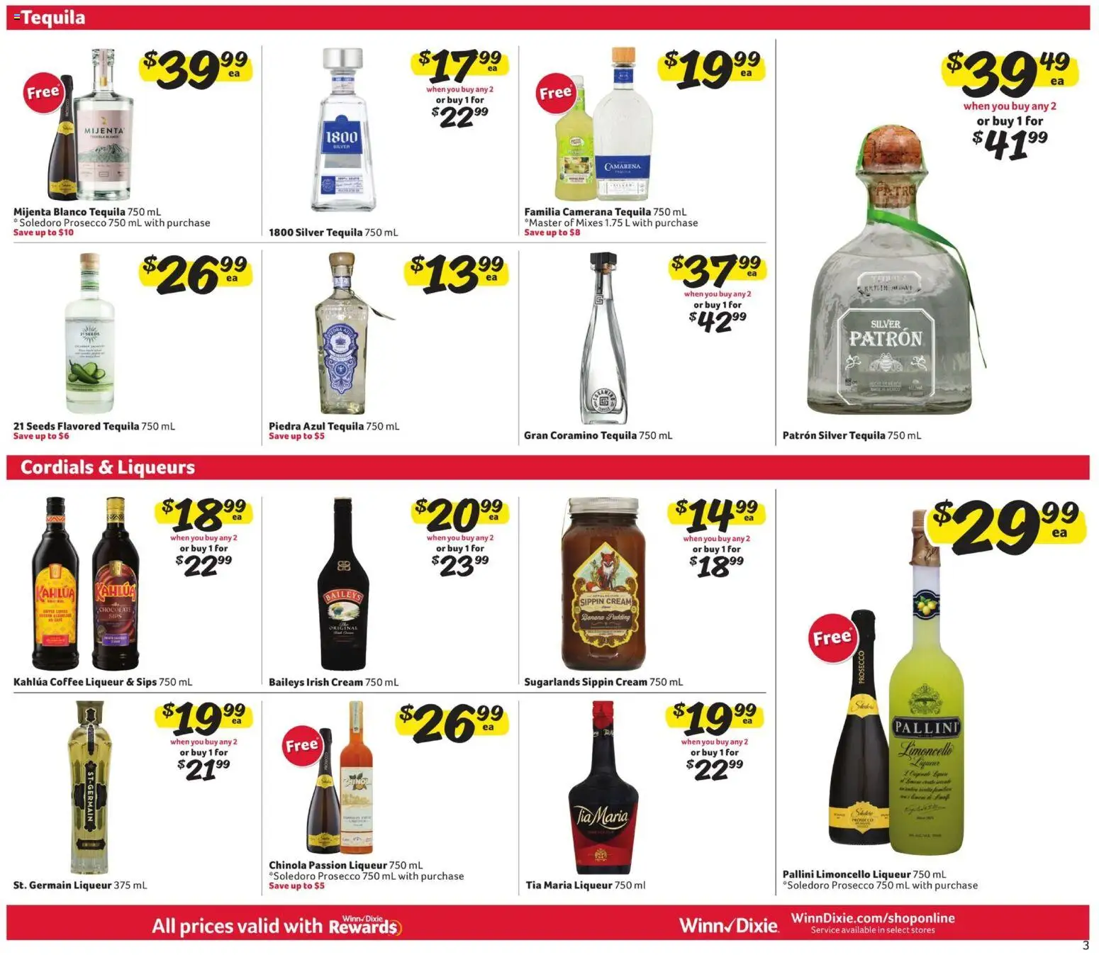 Winn Dixie Alcohol Flyer - valid from 01.12.2025 | Page: 3 | Products: Coffee, Chocolate, Cream