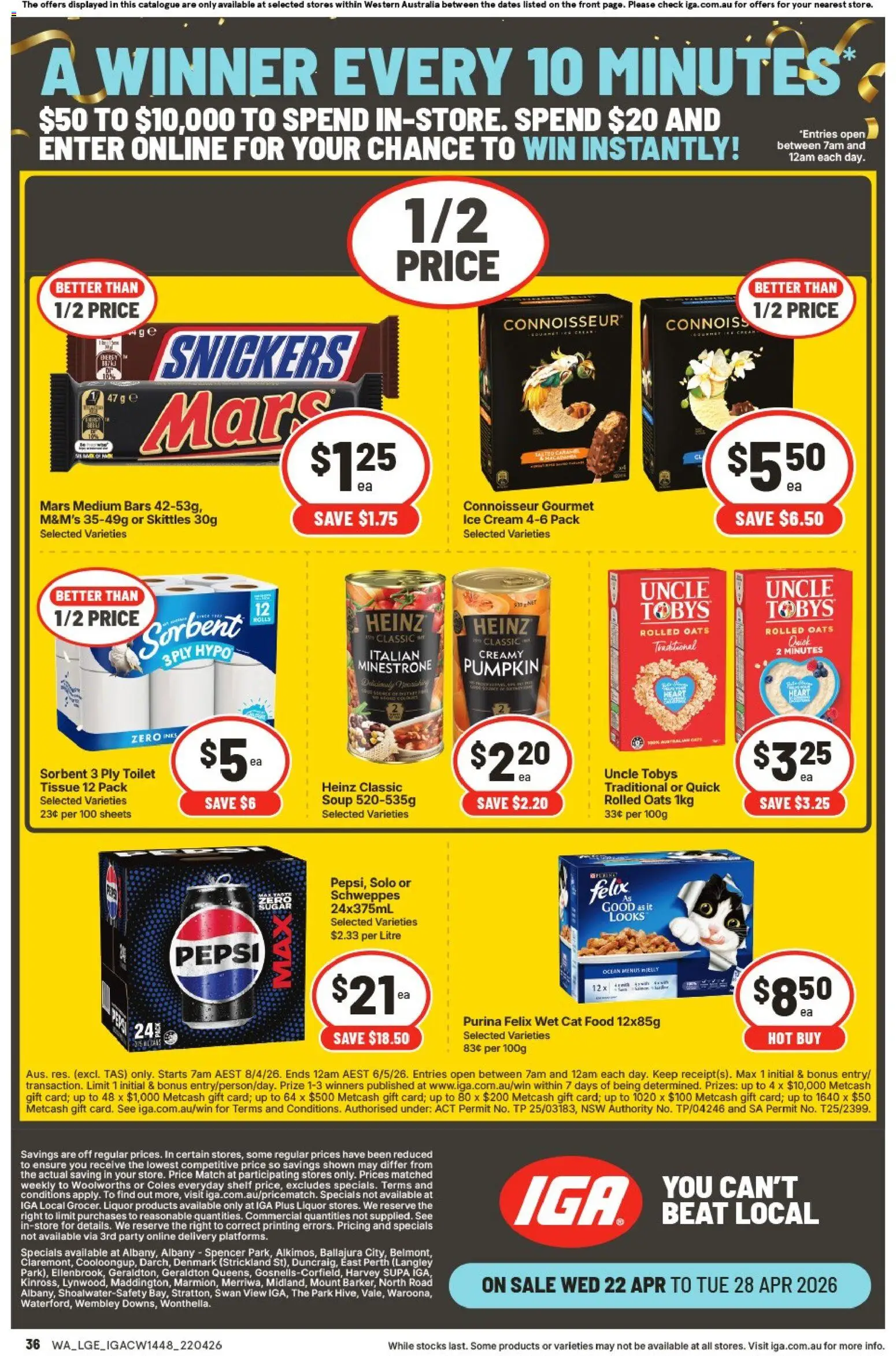 IGA catalogue - valid from 22.04.2026 | Page: 33 | Products: Shower, Water, Toothbrush, Cotton pads