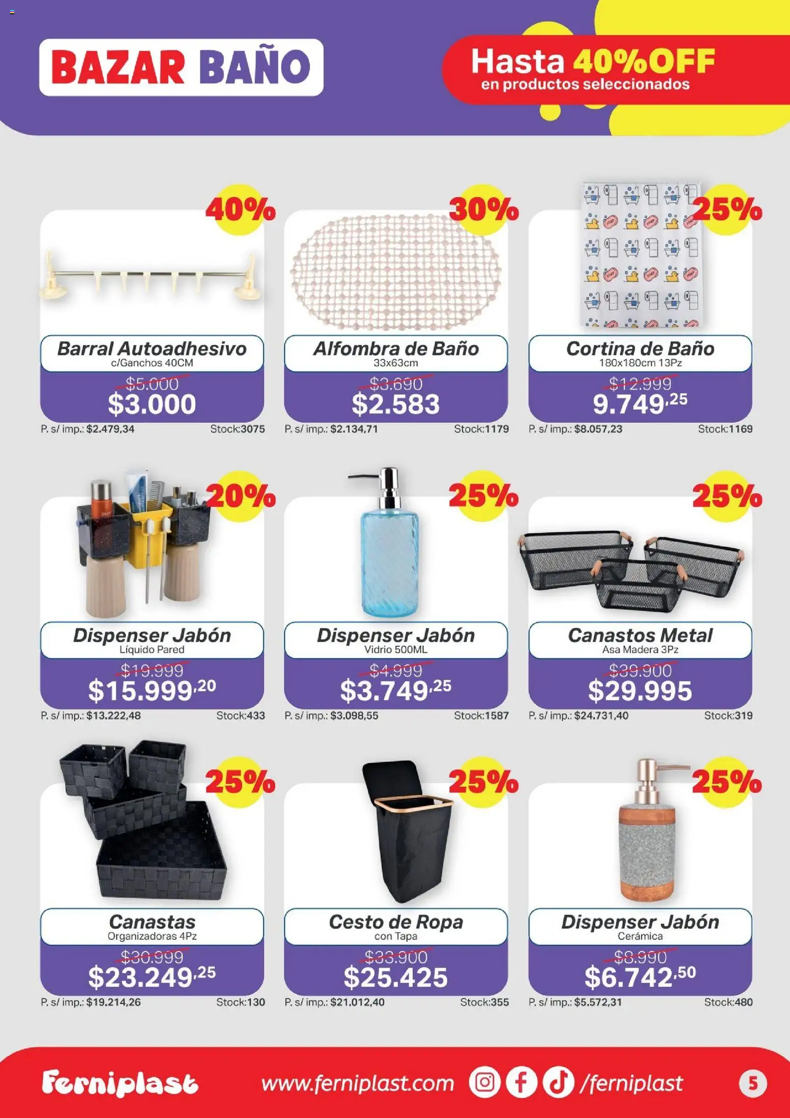 Ferniplast catálogo │ válido desde el 16.04.2026 | Página: 5 | Productos: Baño, Alfombra, Jabón, Ropa