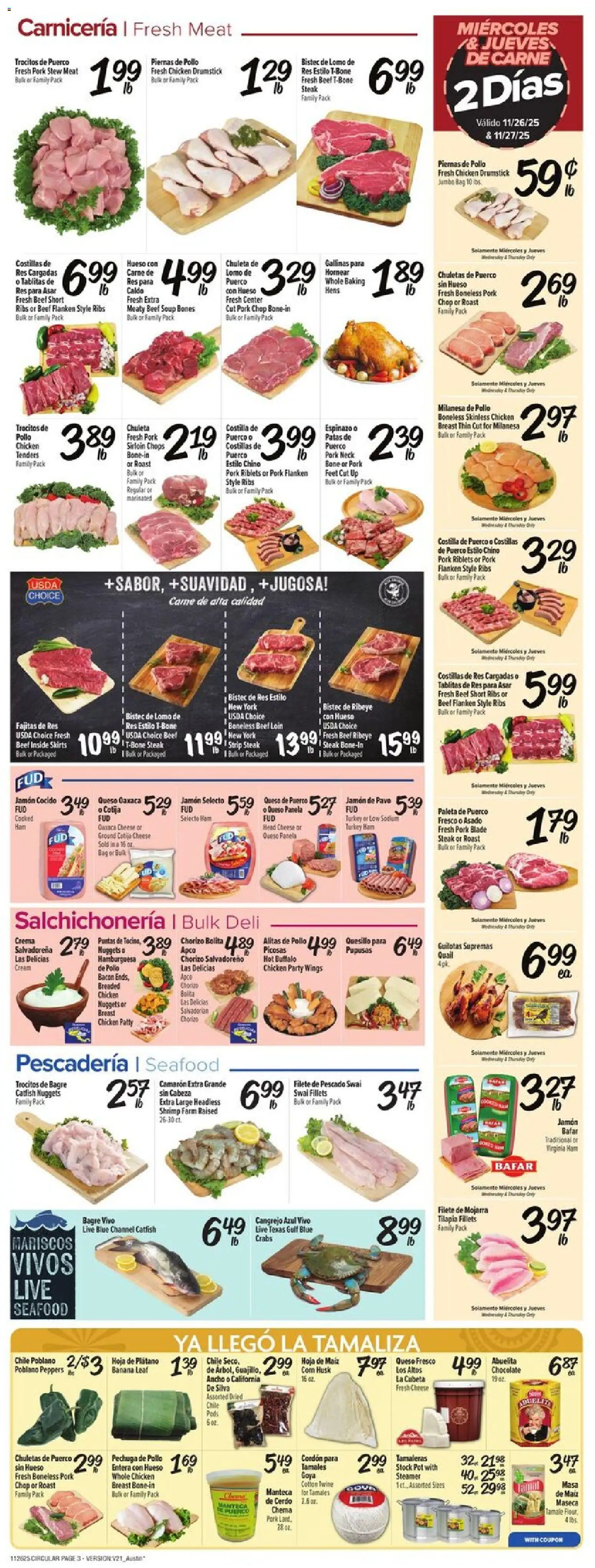 Fiesta Mart Weekly Ad - valid from 26.11.2025 | Page: 3 | Products: Chocolate, Beef, Seafood, Steamer