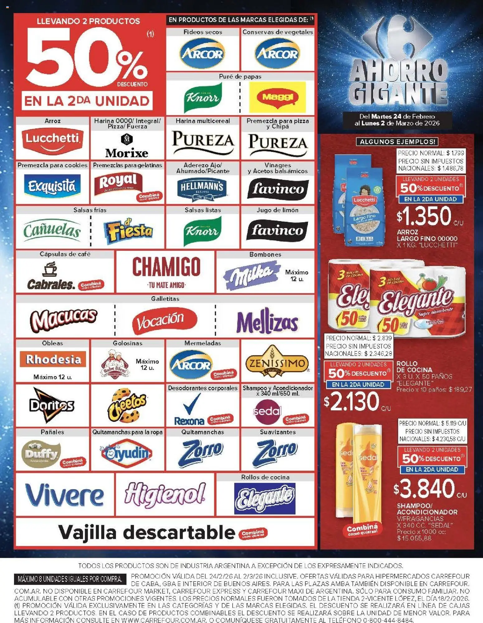 Carrefour ofertas │ válido desde el 24.02.2026 | Página: 6 | Productos: Mate, Galletitas, Fideos, Pañales