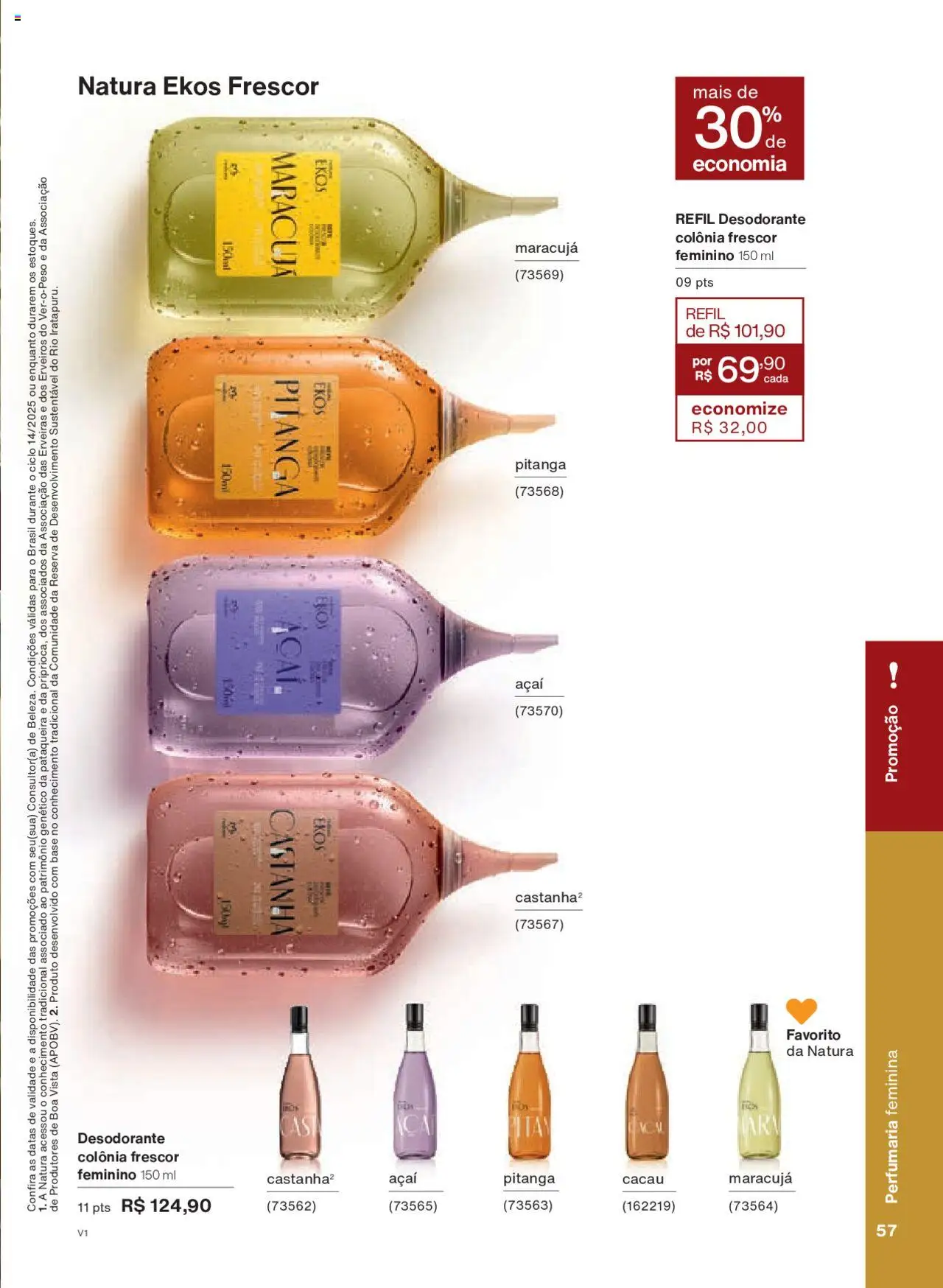 Natura Folheto - válido de 18.08.2025 | Página: 57 | Produtos: Maracujá, Desodorante, Base, Açaí