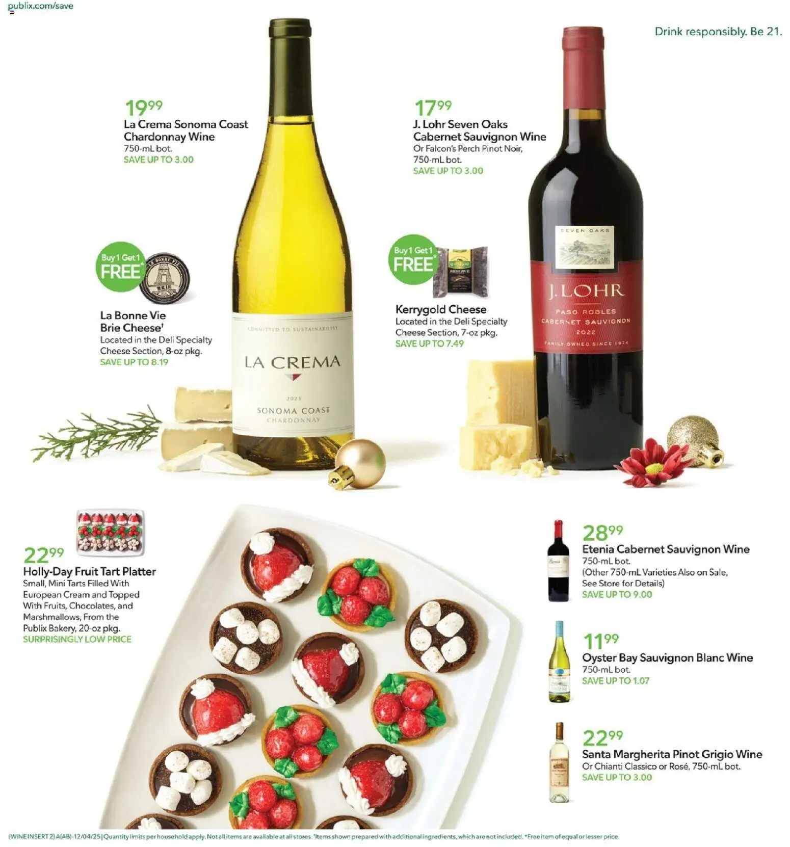 Publix Weekly Ad - valid from 03.12.2025 | Page: 12 | Products: Cheese, Wine, Cream