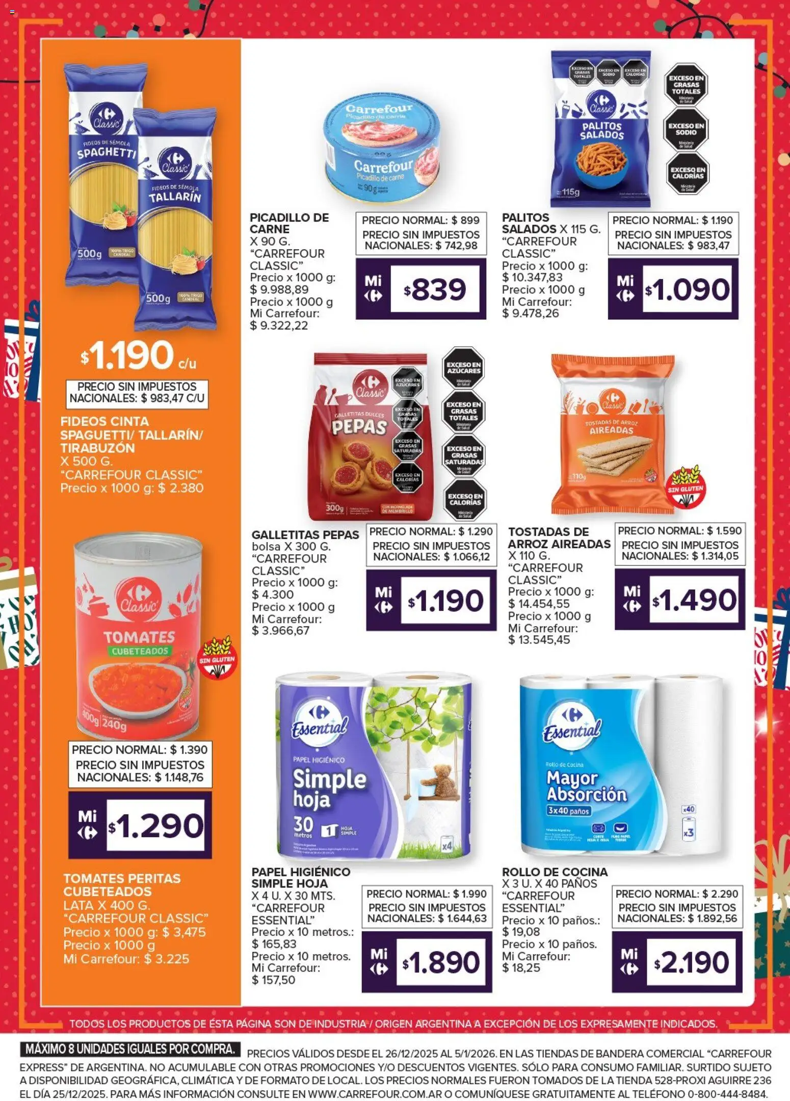Carrefour ofertas │ válido desde el 26.12.2025 | Página: 3 | Productos: Teléfono, Cinta, Tomates, Arroz