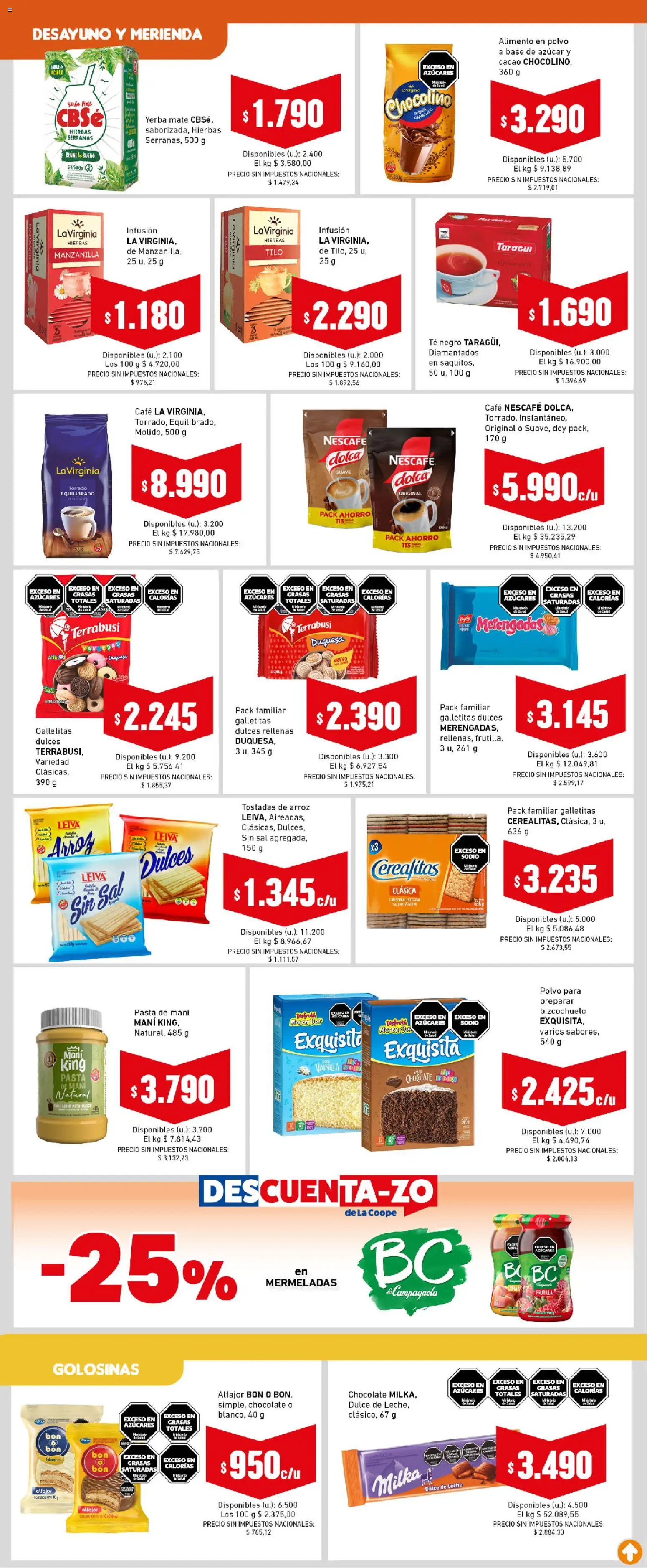 Cooperativa Obrera - Ahorrón │ válido desde el 26.01.2026 | Página: 2 | Productos: Galletitas, Sal, Té, Golosinas