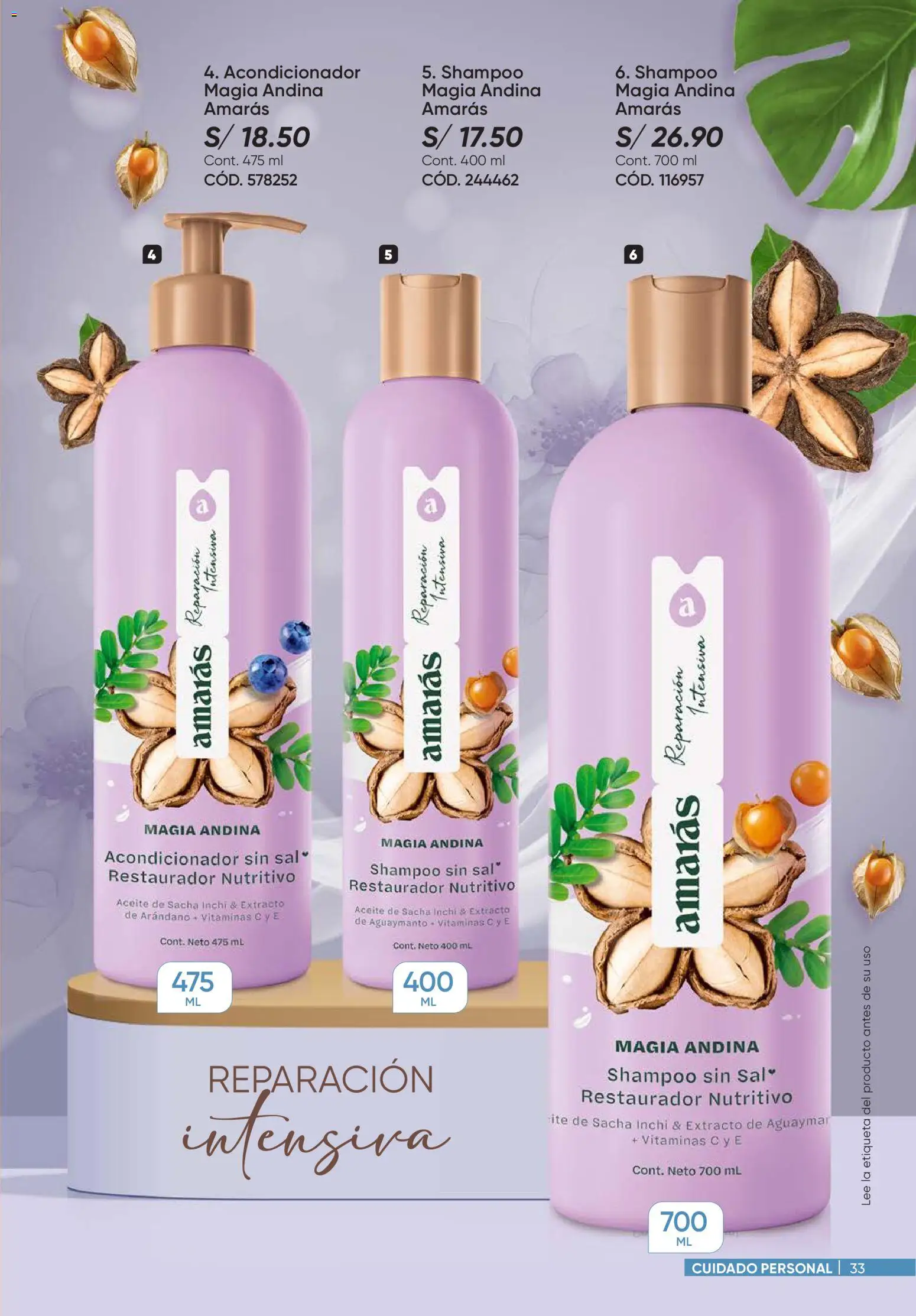 Catálogo Azzorti válido desde 14.04.2026 | Página: 33 | Productos: Shampoo, Acondicionador, Aceite