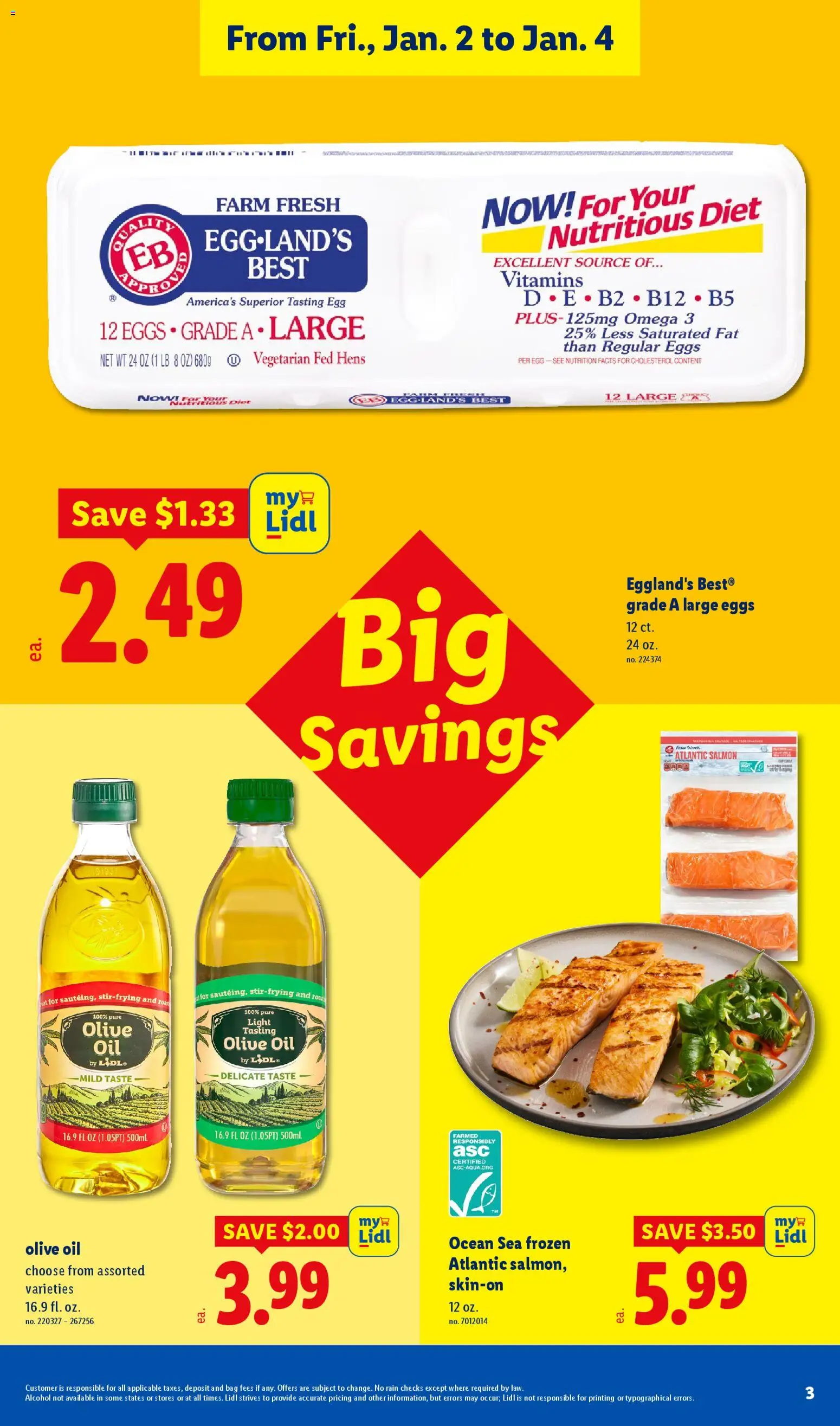 Lidl Weekly Ad - valid from 02.01.2026 | Page: 3 | Products: Eggs, Oil, Bag