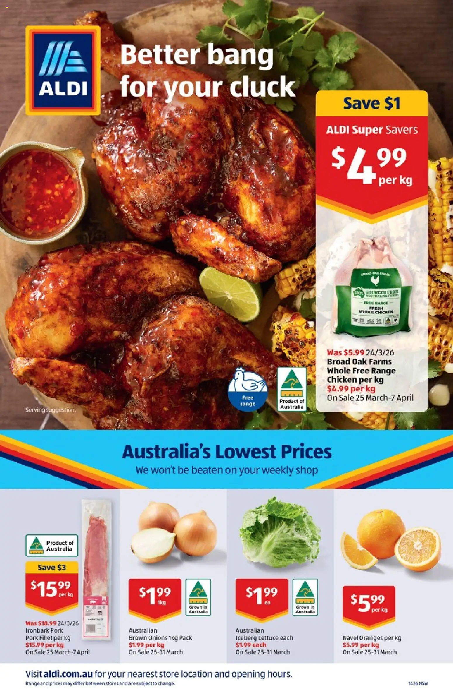 Aldi catalogue - valid from 01.04.2026 | Page: 24 | Products: Chicken, Pork, Lettuce, Onions