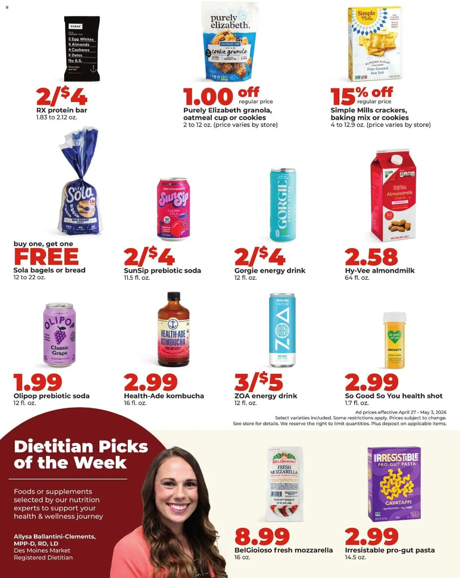 HyVee Weekly Ad - valid from 27.04.2026 | Page: 30 | Products: Oil, Pasta, Salt, Chocolate Chip