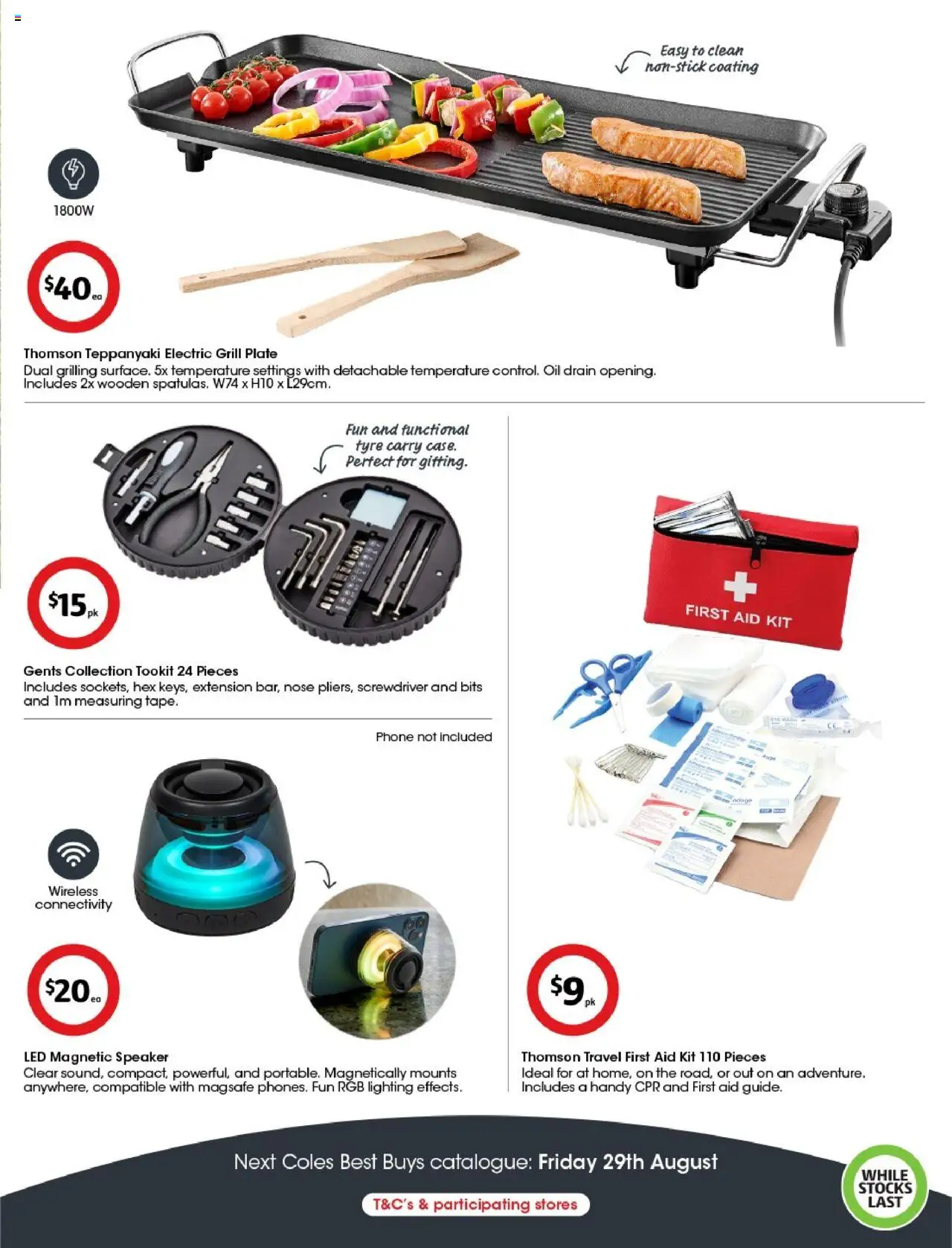 Coles catalogue - valid from 15.08.2025 | Page: 7 | Products: Oil, Phone, Speaker, Grill