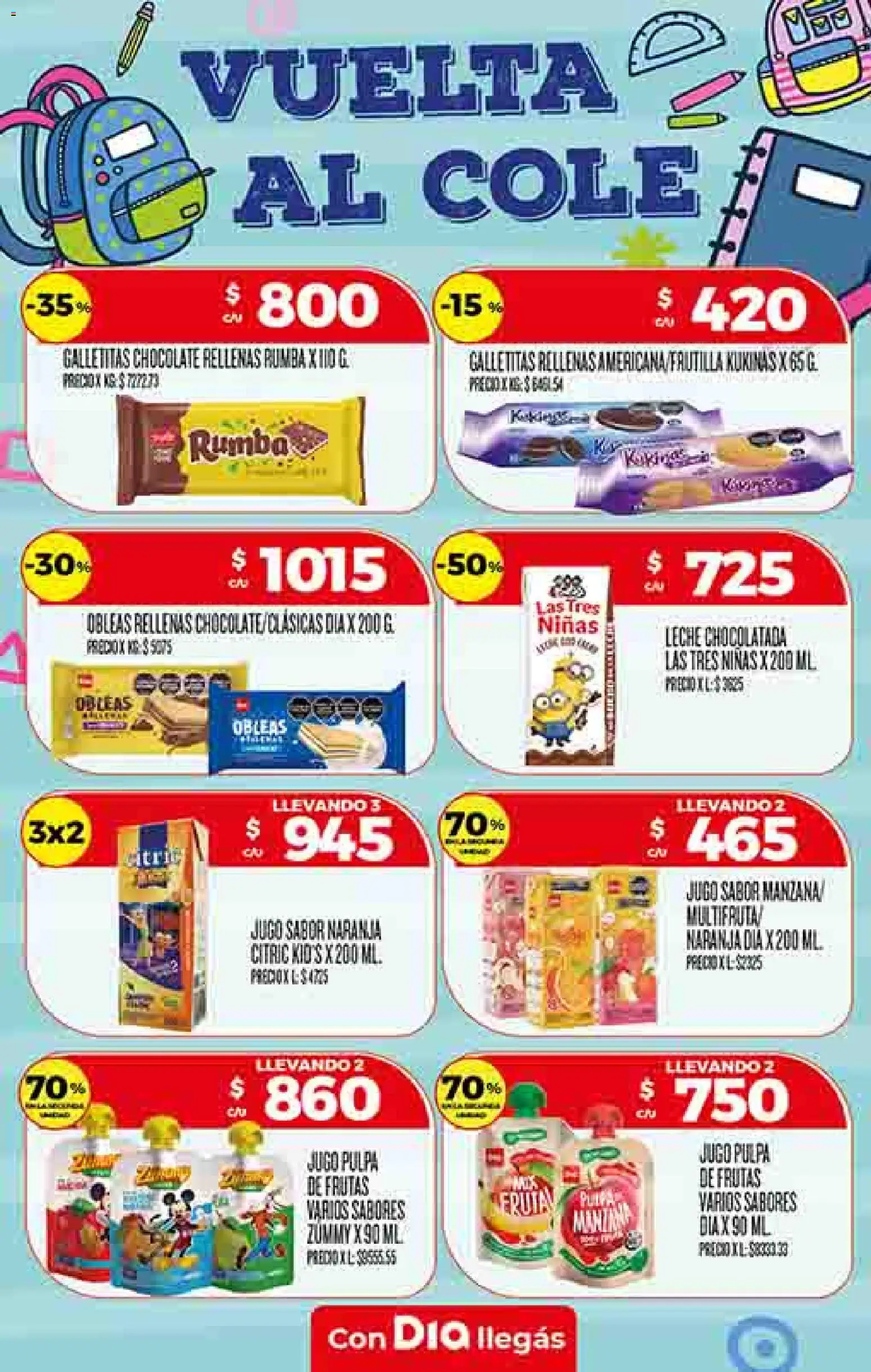 Supermercado DIA Ofertas │ válido desde el 18.02.2026 | Página: 9 | Productos: Galletitas, Leche, Chocolate, Jugo