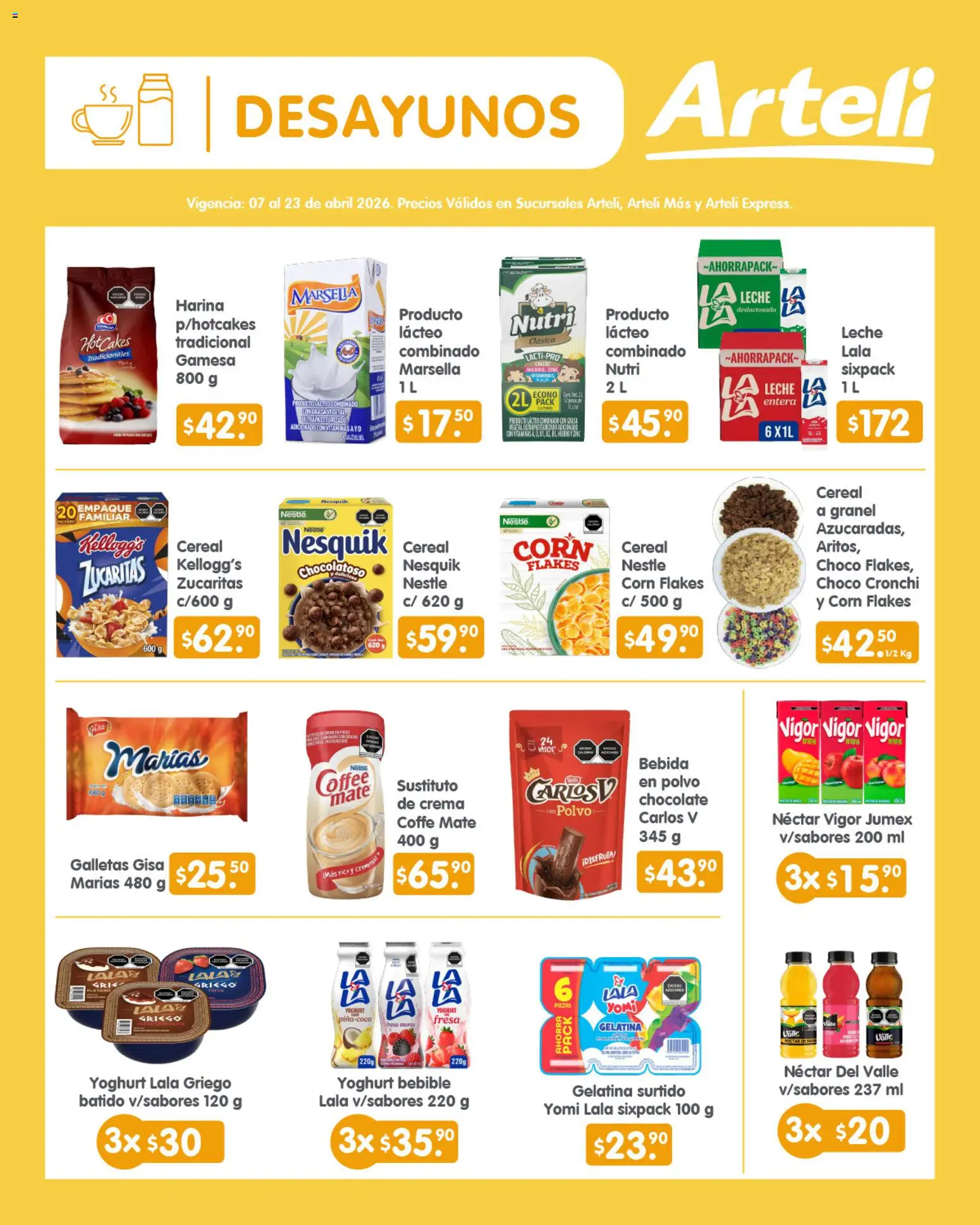 Nuevas ofertas de Arteli válidas en toda la República Mexicana desde el 07.04.2026. ¡Encuentra las mejores ofertas en Arteli folleto Quincenal! | Página: 3 | Productos: Harina, Chocolate, Mate, Polvo