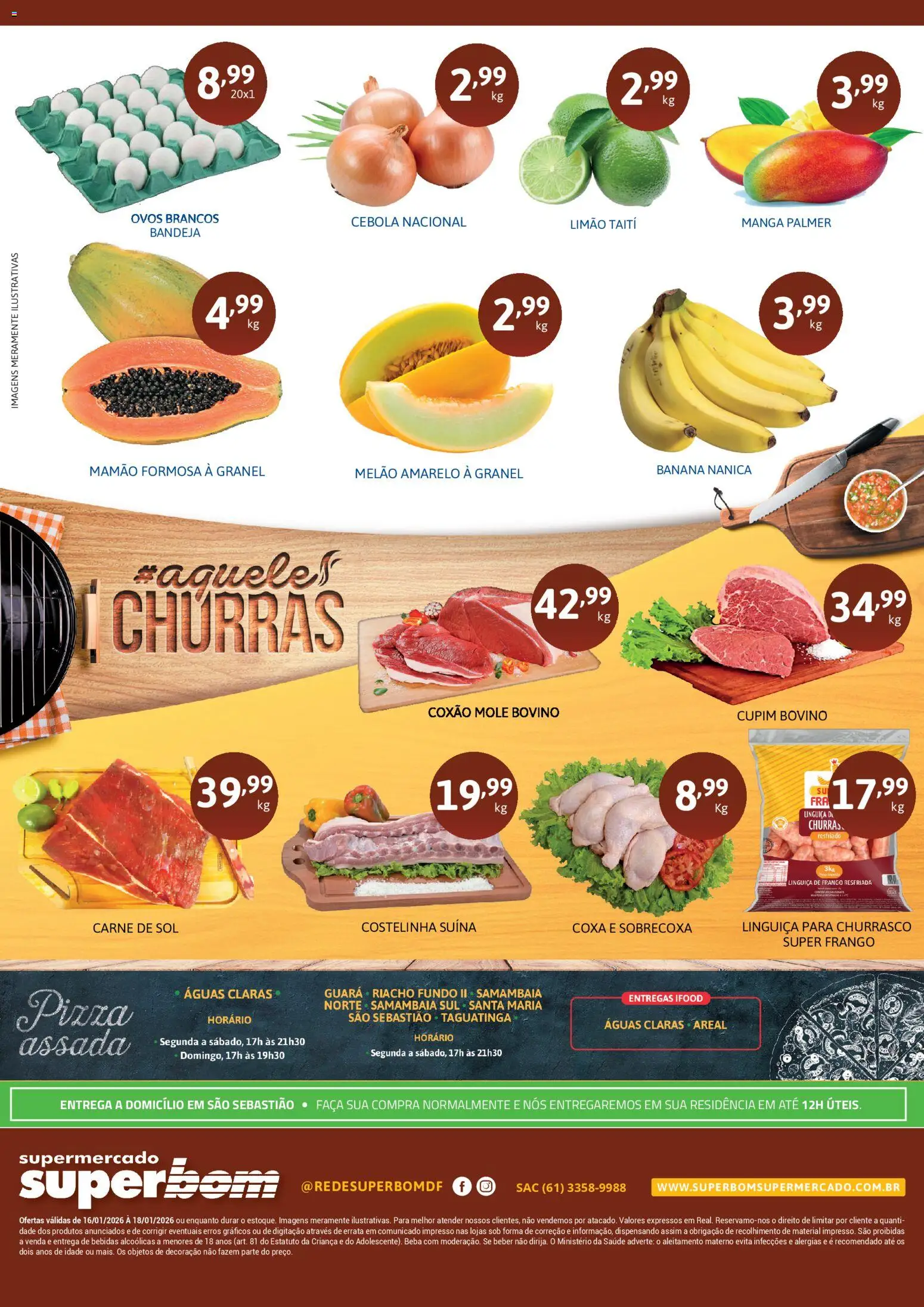 Superbom Folheto - válido de 16.01.2026 | Página: 2 | Produtos: Linguiça, Faca, Bandeja, Frango