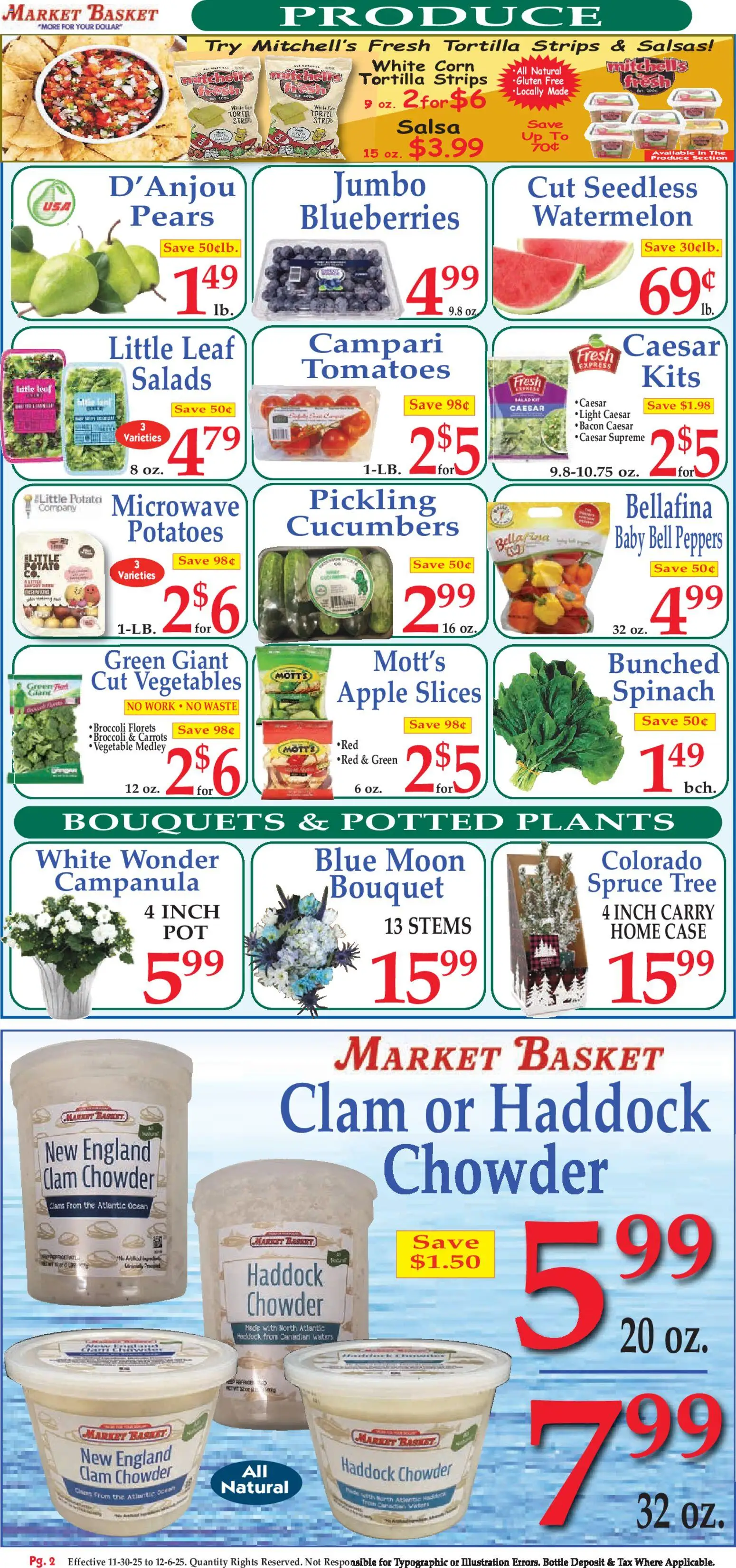 Market Basket Ad - valid from 30.11.2025 | Page: 2 | Products: Basket, Potatoes, Blueberries, Case
