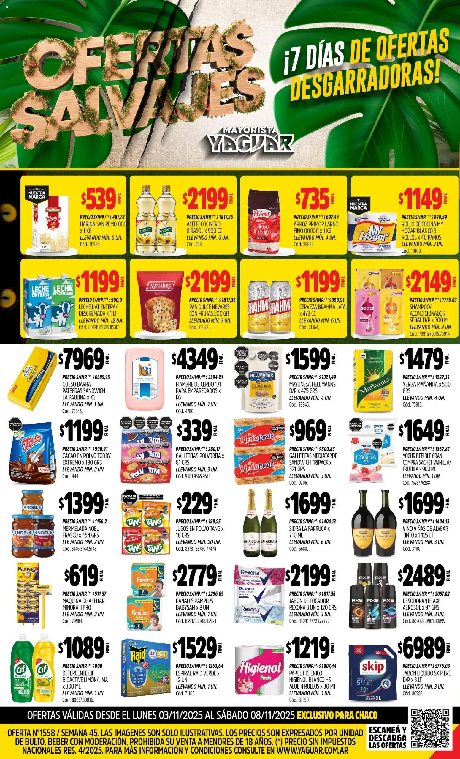 Yaguar - Chaco │ válido desde el 03.11.2025 | Página: 1 | Productos: Cocina, Durazno, Queso, Mermelada