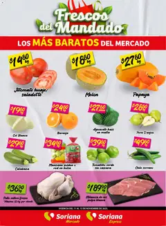 Vista previa de Soriana - Frescos del Mandado Mercado: Ags, Nay, Jal, Qro, Col, Mich, Gto, Hgo, Tlax, Mor, Pue, Gro, Oax, Edo. de Mex, CDMX, Zac y, nuevo folleto de la tienda, válido en México a partir del 12.11.2025