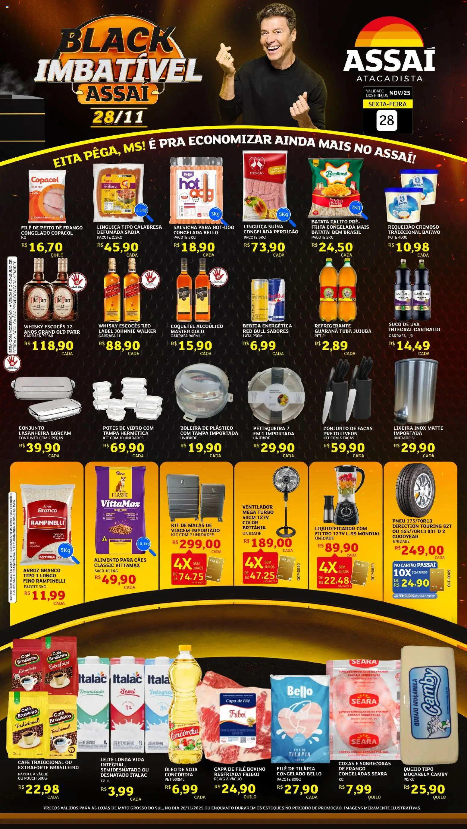 Assaí Atacadista Folheto - válido de 28.11.2025 | Página: 1 | Produtos: Pneu, Café, Frango, Soja