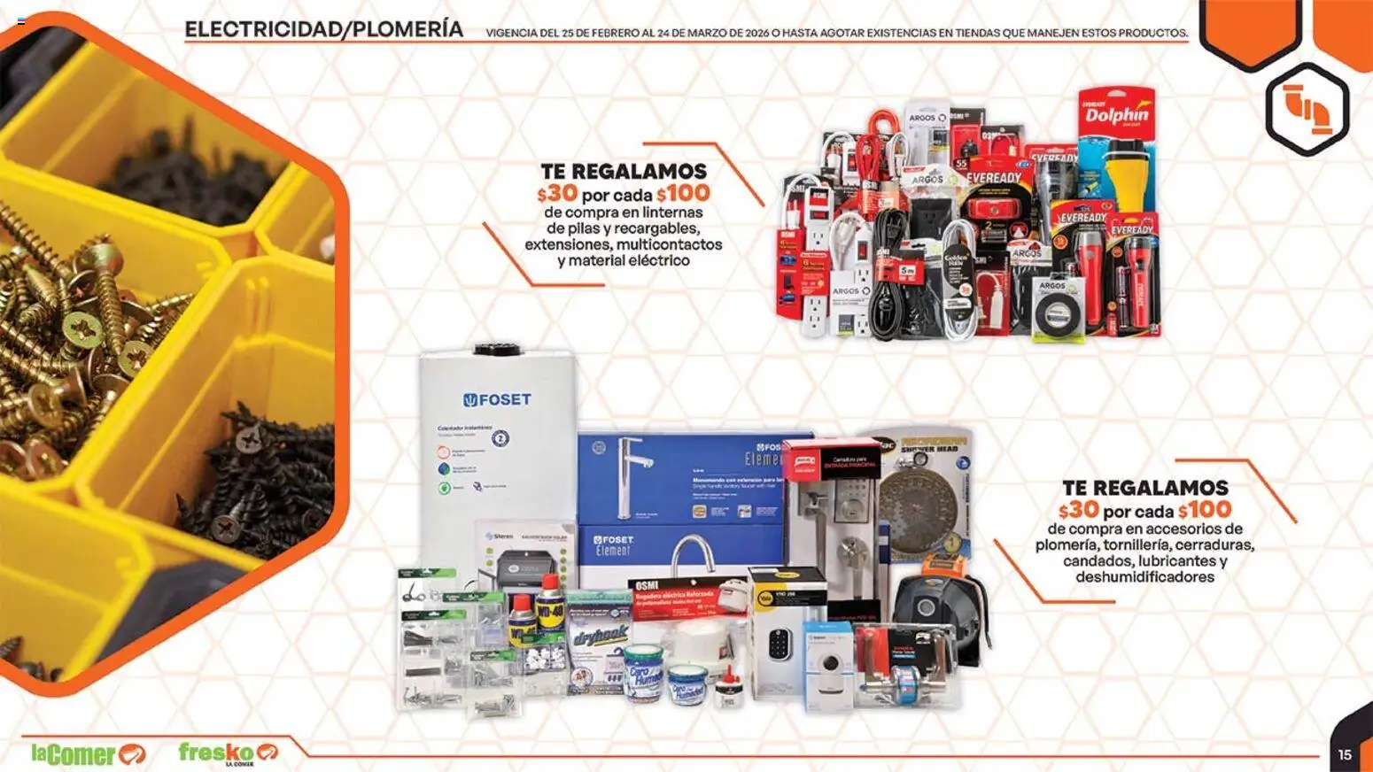 Nuevas ofertas de La Comer válidas en toda la República Mexicana desde el 25.02.2026. ¡Encuentra las mejores ofertas en La Comer folleto! | Página: 15 | Productos: Té, Pilas