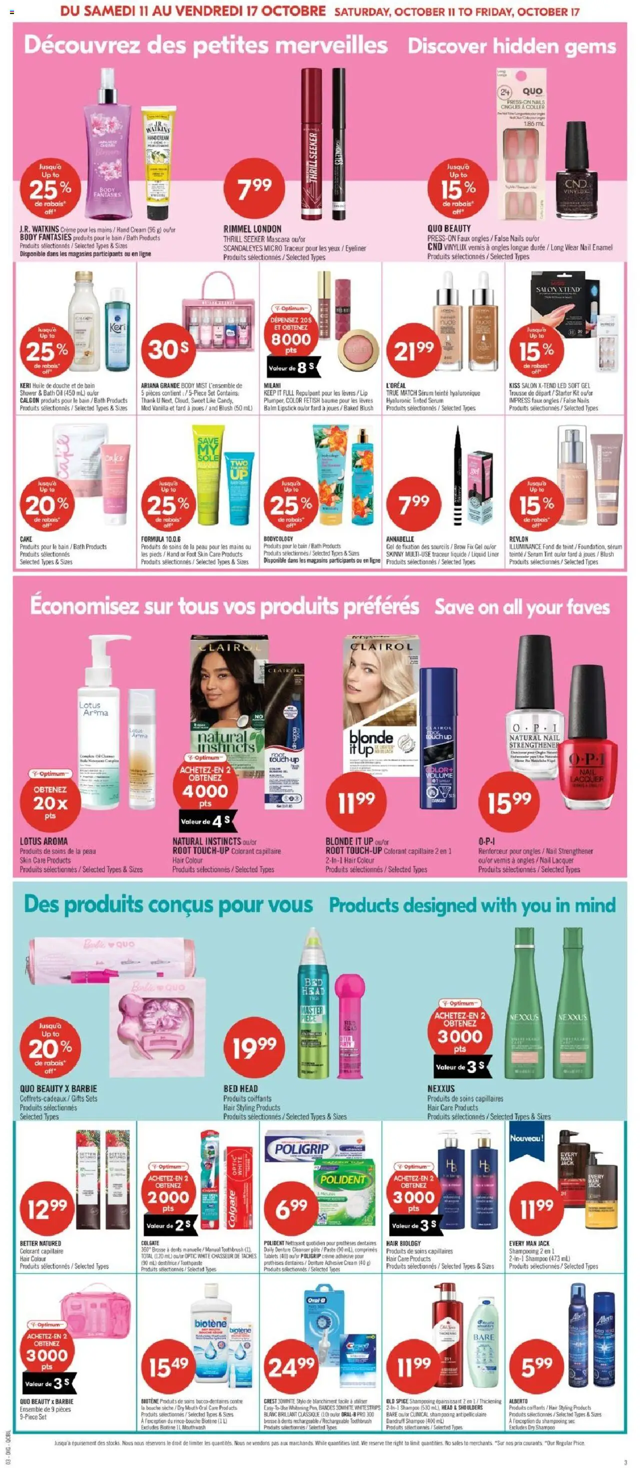Pharmaprix flyer valid from 11.10.2025 | Page: 18 | Products: Eyeliner, Toothpaste, Bed, Bath